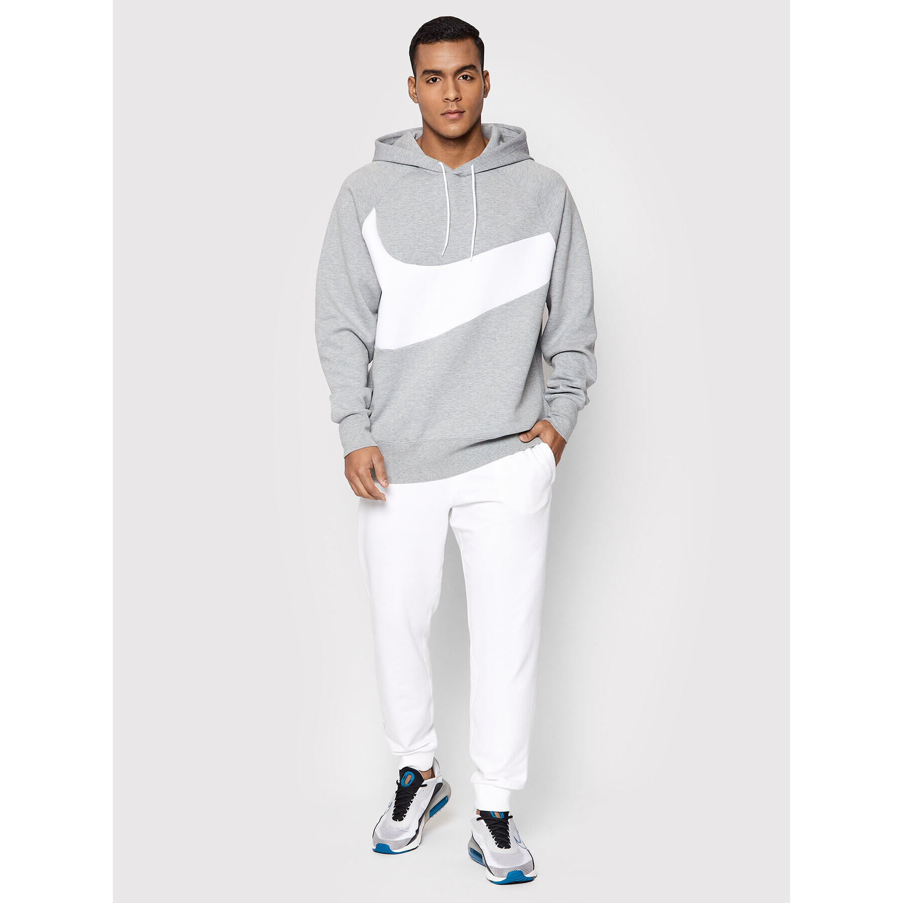 Nike Bluză Sportswear Swoosh DD8222 Gri Regular Fit - Pled.ro