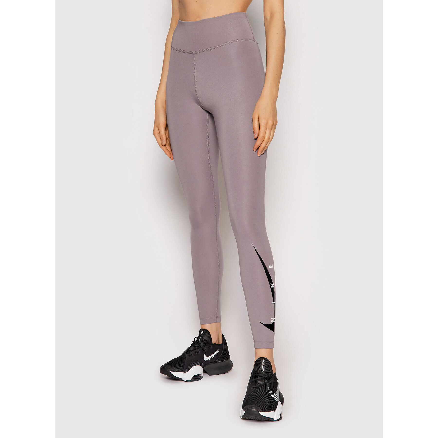 Nike Colanți Swoosh Run DA1145 Gri Tight Fit - Pled.ro