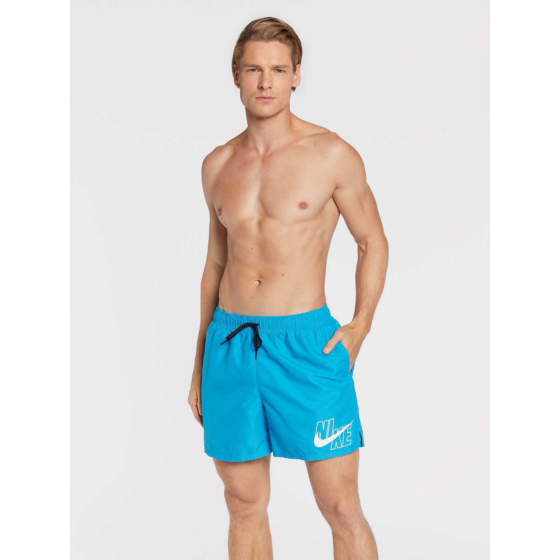 Nike Pantaloni scurți pentru înot Logo Lap 5 NESSA566 Albastru Regular Fit - Pled.ro