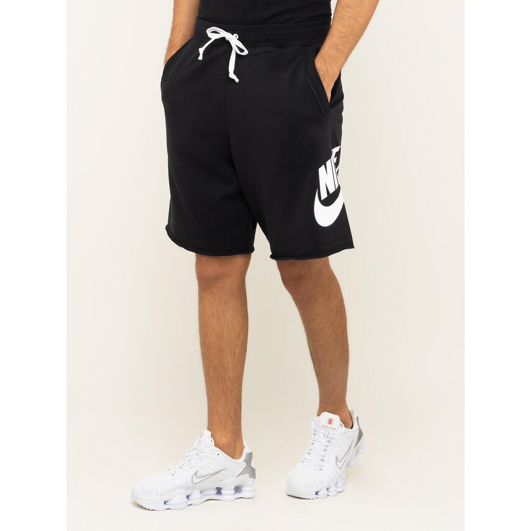 Nike Pantaloni scurți sport Nsw French Terry Alumni Logo AR2375 Negru Loose Fit - Pled.ro