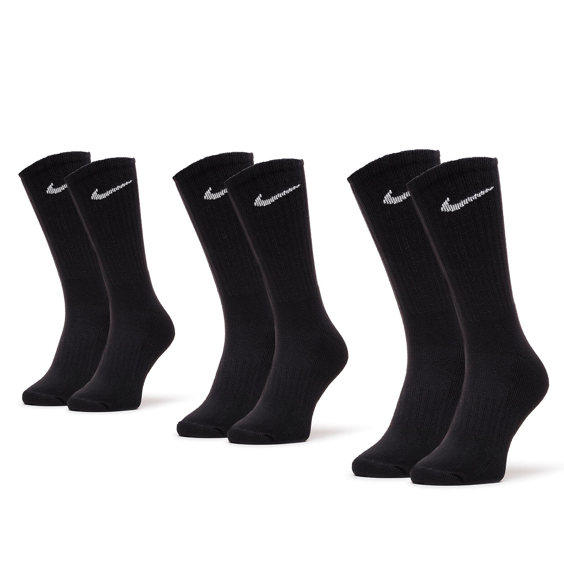 Nike Set de 3 perechi de șosete lungi pentru bărbați SX4508-001 Negru - Pled.ro