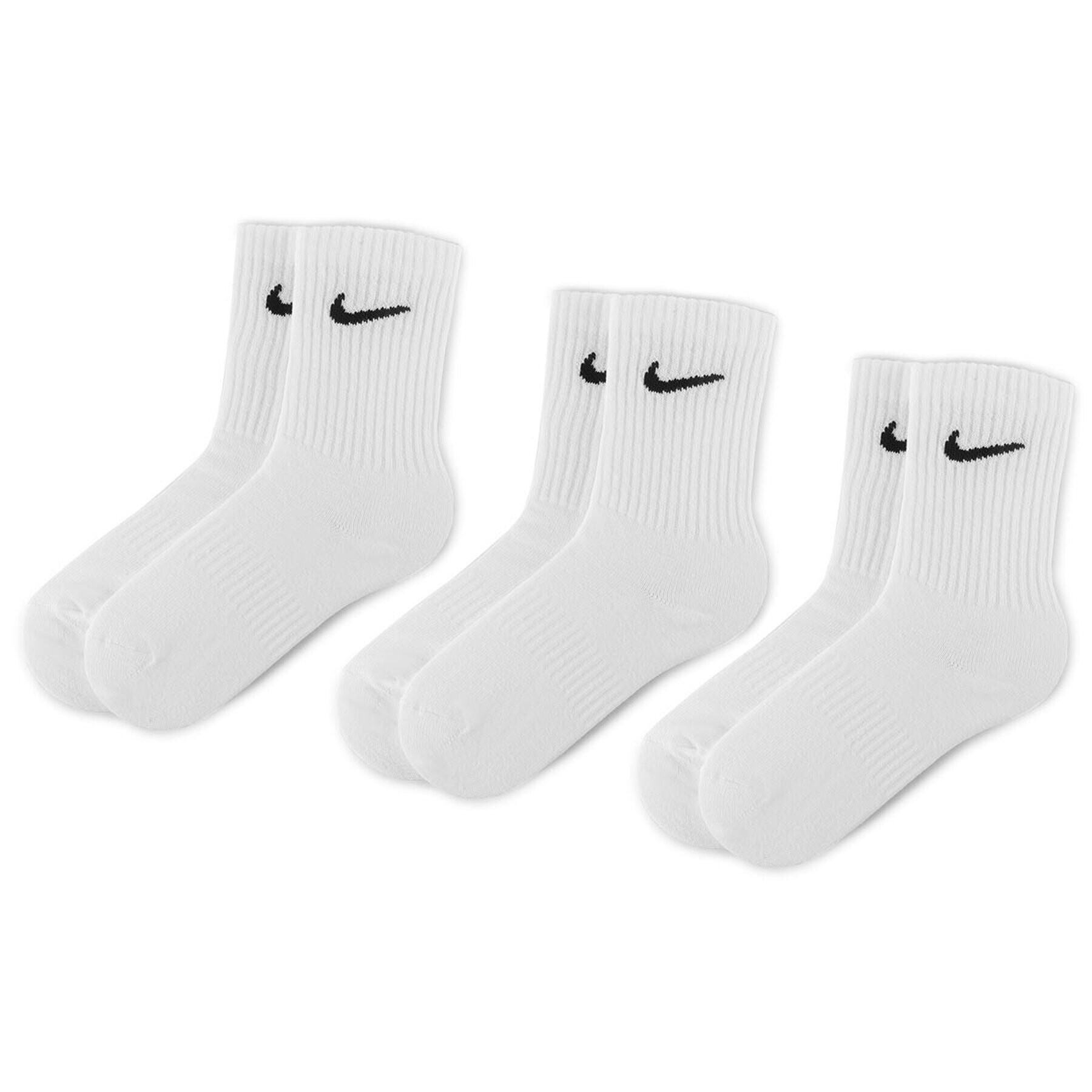 Nike Set de 3 perechi de șosete medii unisex SX7676 100 Alb - Pled.ro