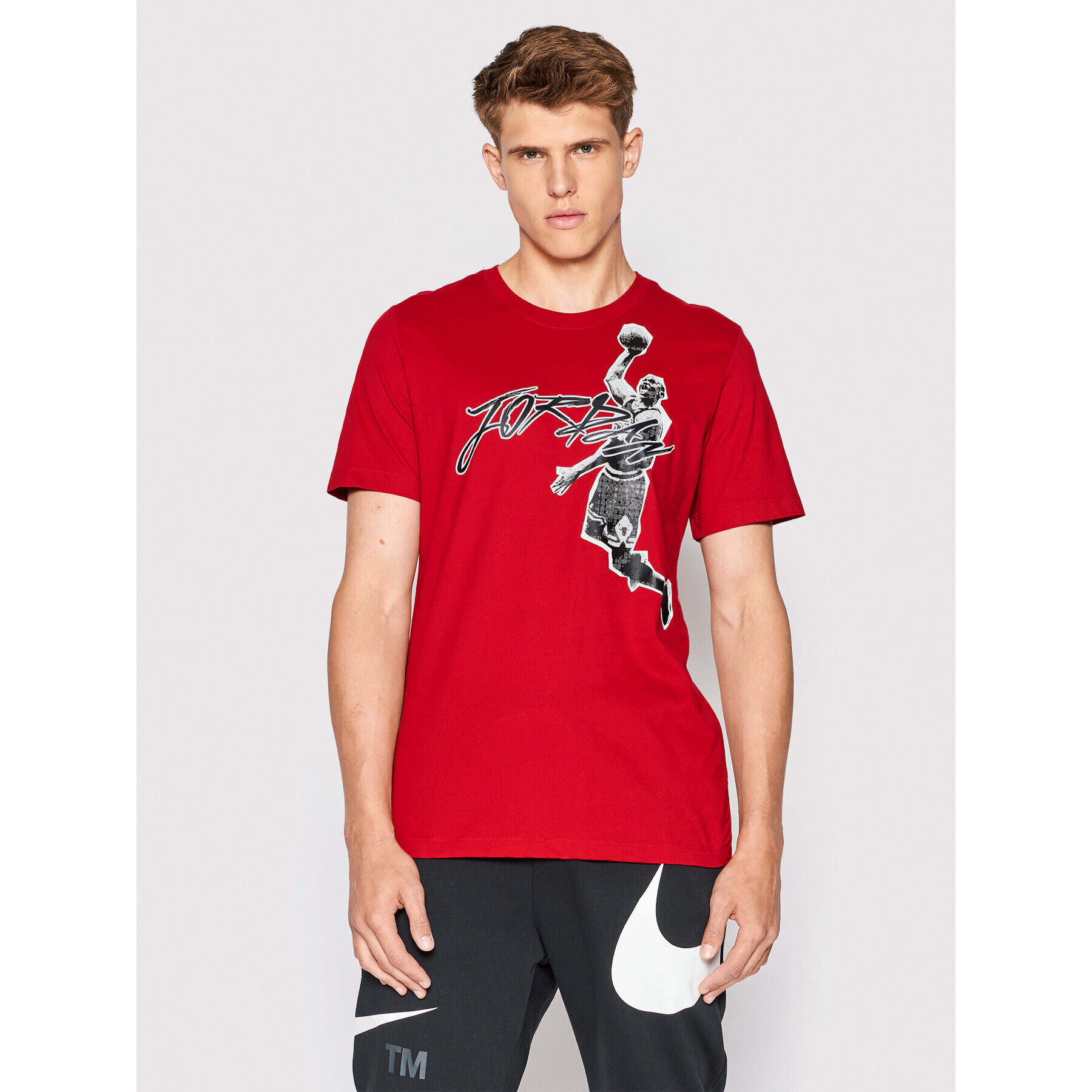 Nike Tricou Jordan Air DH8924 Roșu Regular Fit - Pled.ro