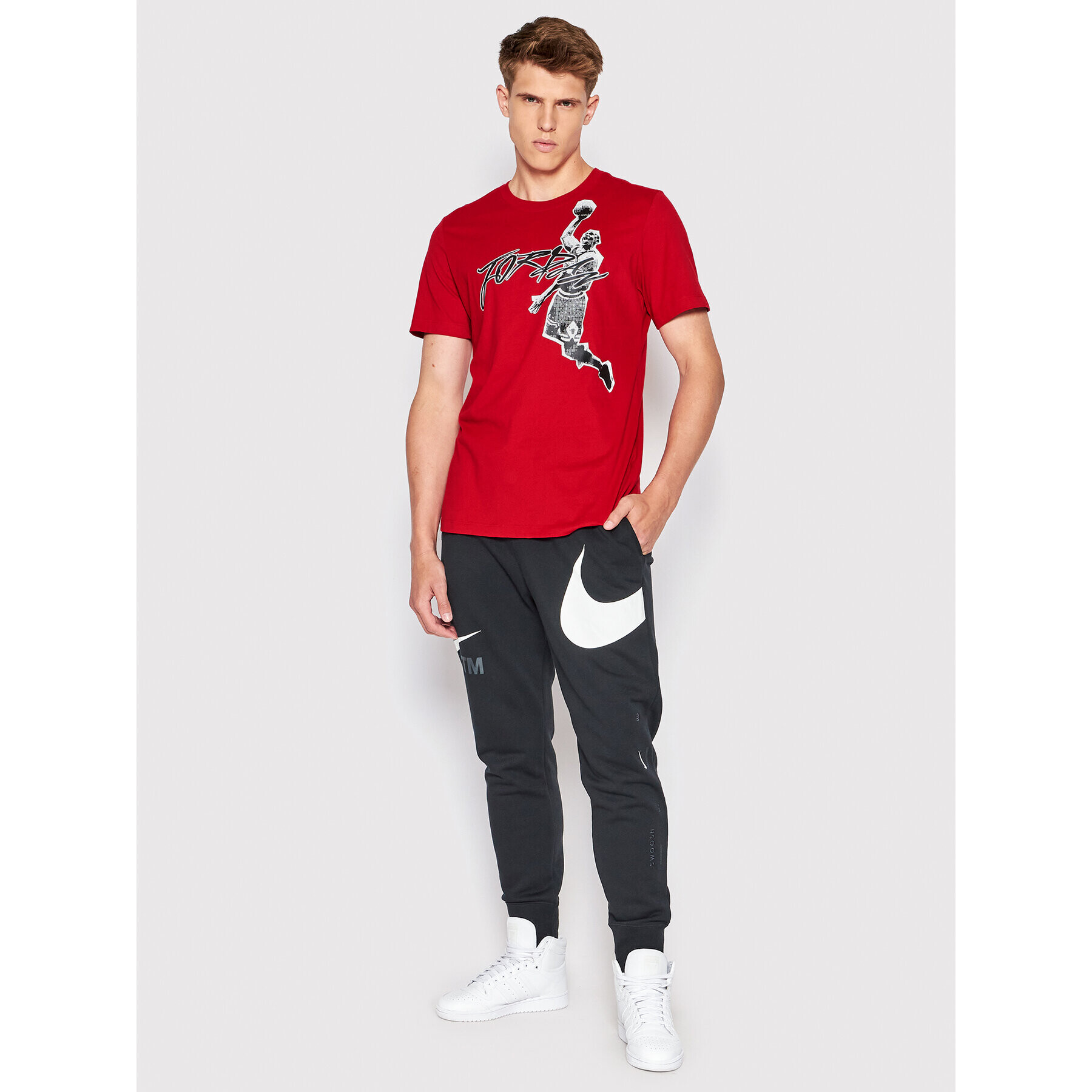 Nike Tricou Jordan Air DH8924 Roșu Regular Fit - Pled.ro