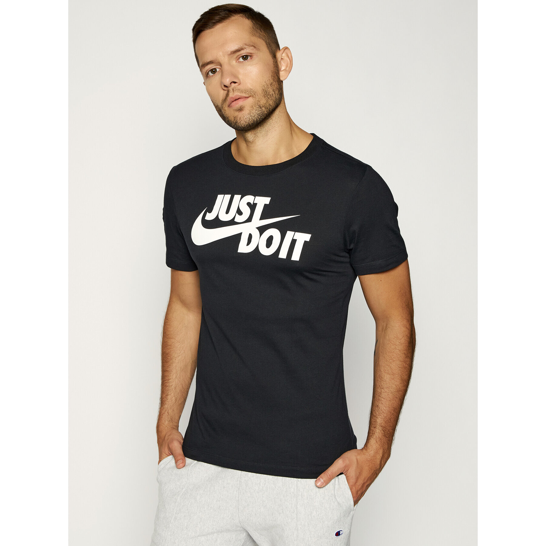 Nike Tricou Just Do It Swoosh AR5006 Negru Regular Fit - Pled.ro