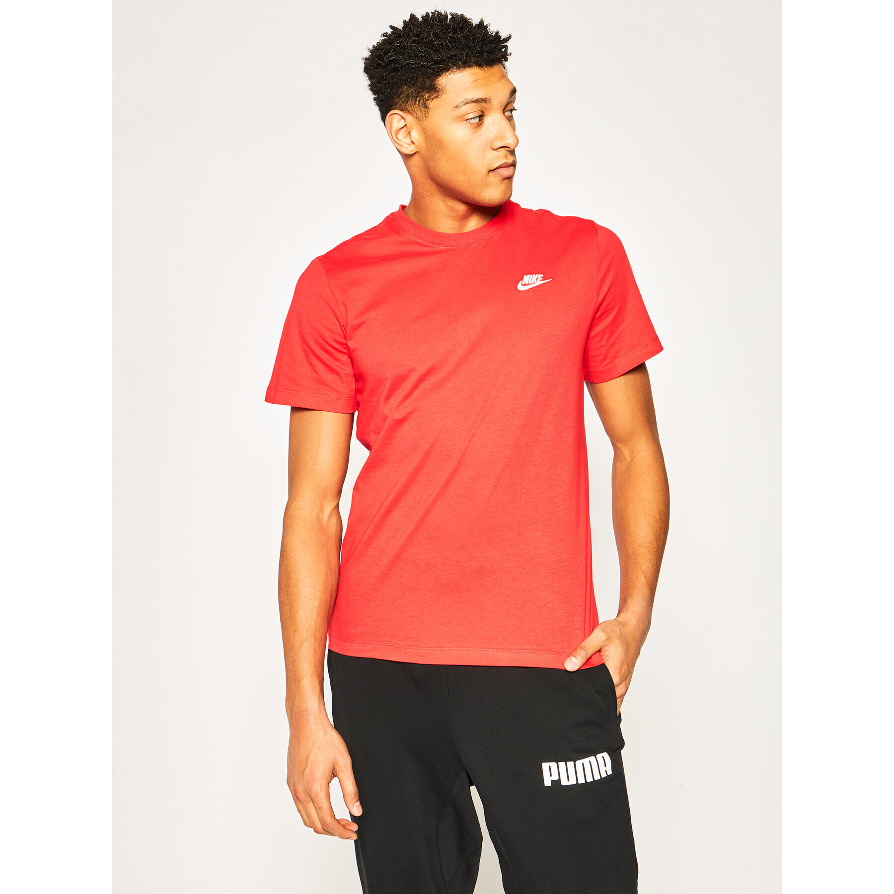 Nike Tricou Sportswear Club AR4997 Roșu Regular Fit - Pled.ro