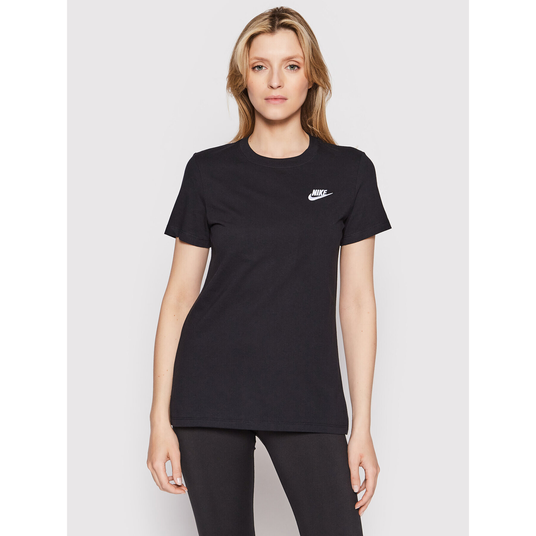 Nike Tricou Sportswear Club DN2393 Negru Relaxed Fit - Pled.ro