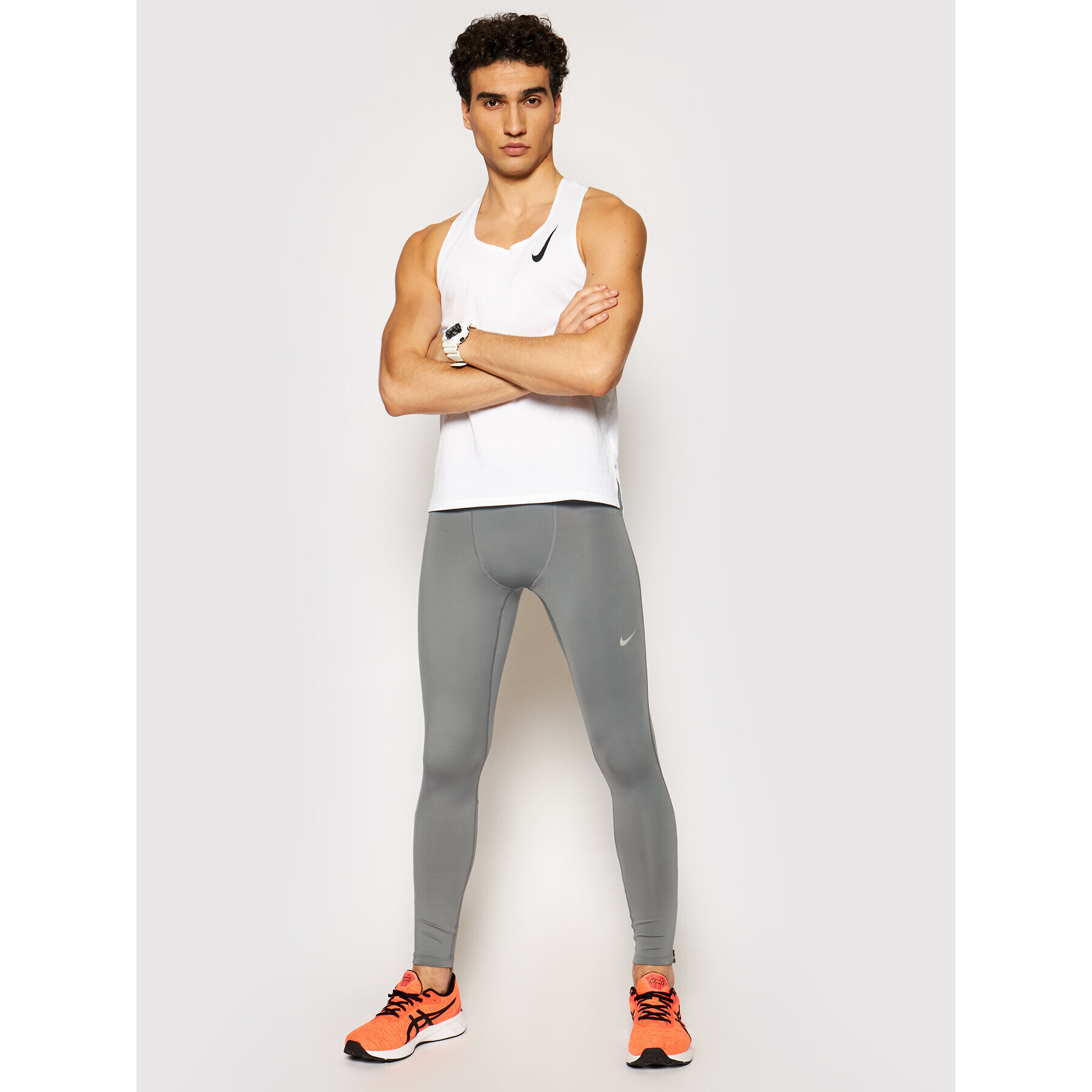 Nike Tricou tehnic Aeroswift Singlet CJ7835 Alb Slim Fit - Pled.ro