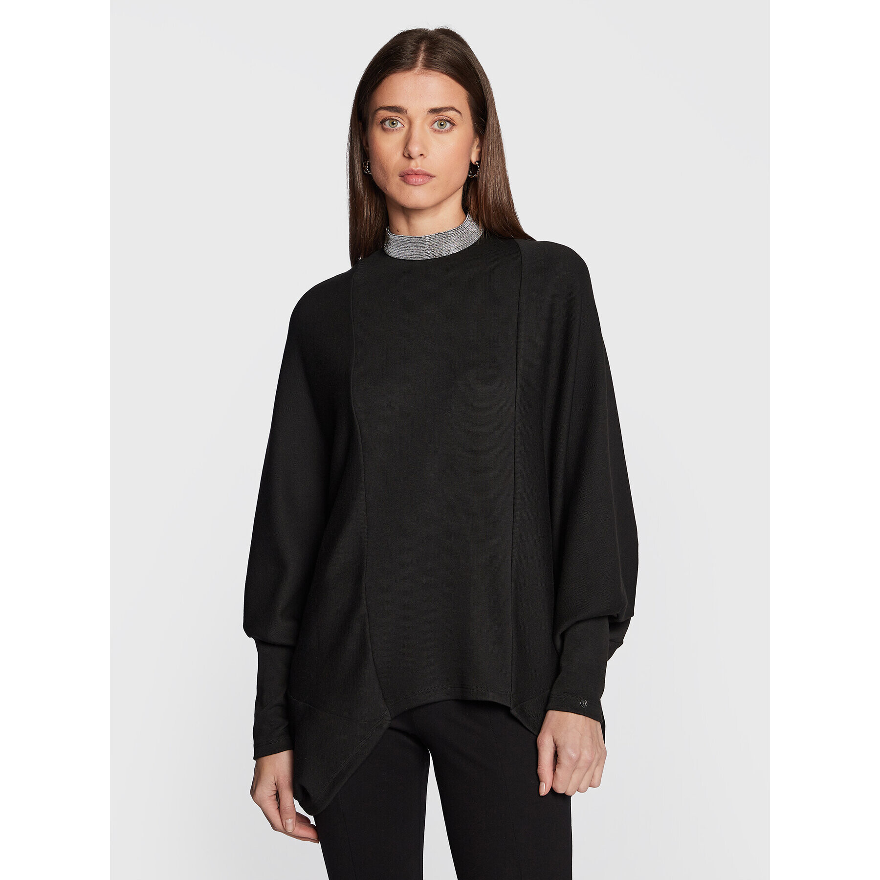 Nissa Bluză TOP13600 Negru Oversize - Pled.ro