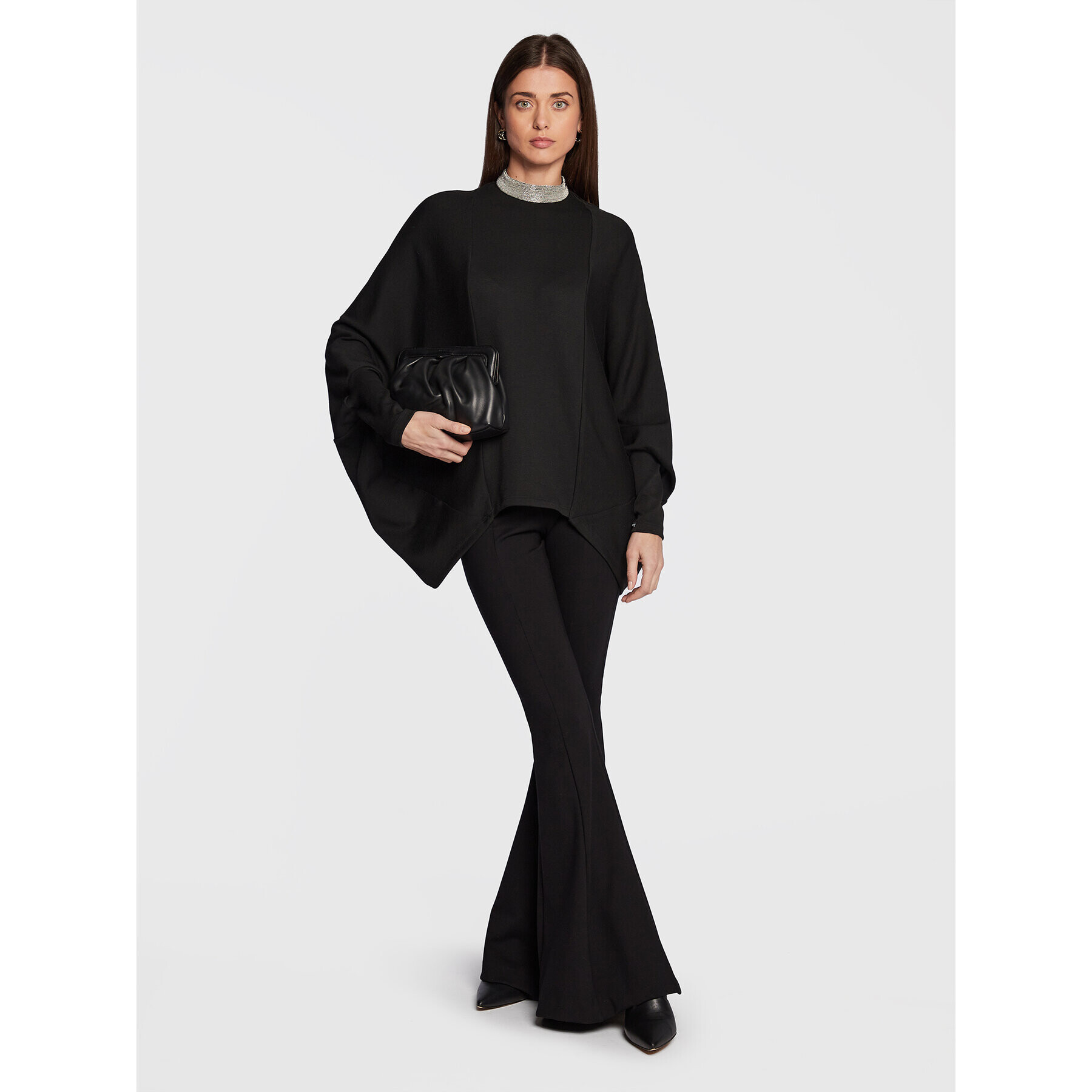 Nissa Bluză TOP13600 Negru Oversize - Pled.ro