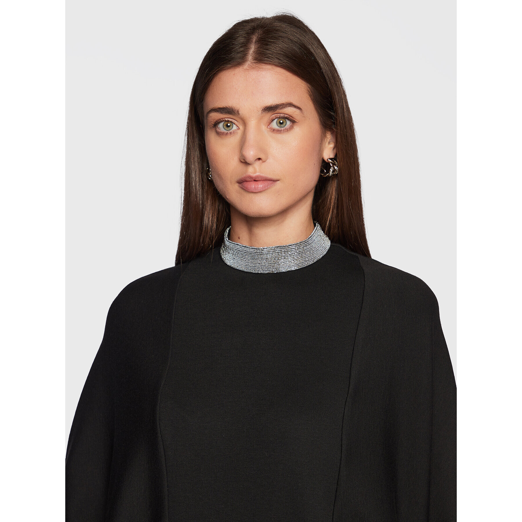 Nissa Bluză TOP13600 Negru Oversize - Pled.ro