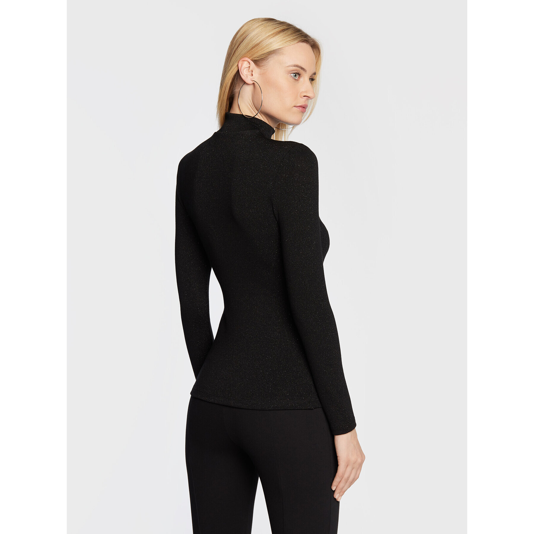 Nissa Bluză cu gât TOP13587 Negru Regular Fit - Pled.ro