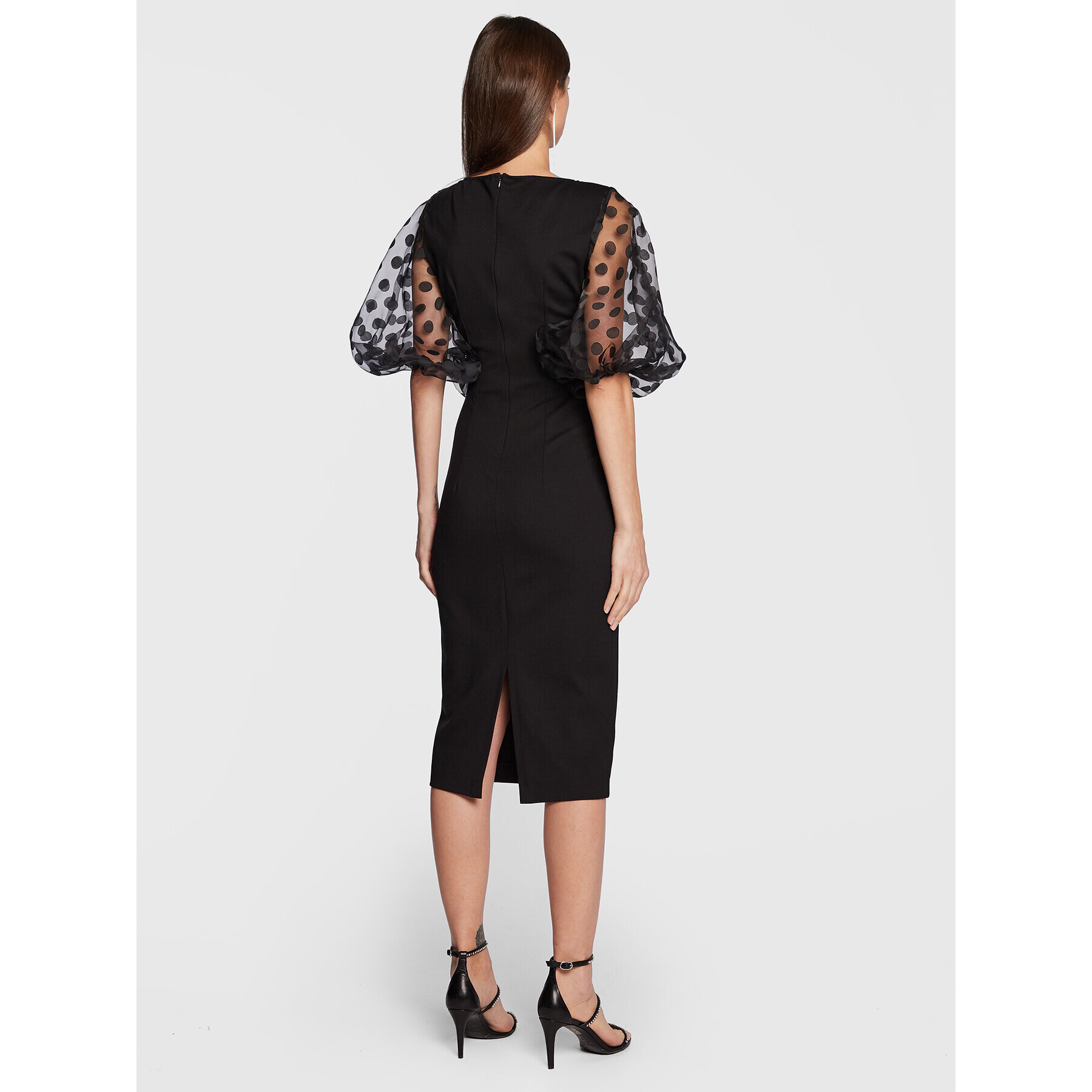 Nissa Rochie cocktail RC13646 Negru Slim Fit - Pled.ro