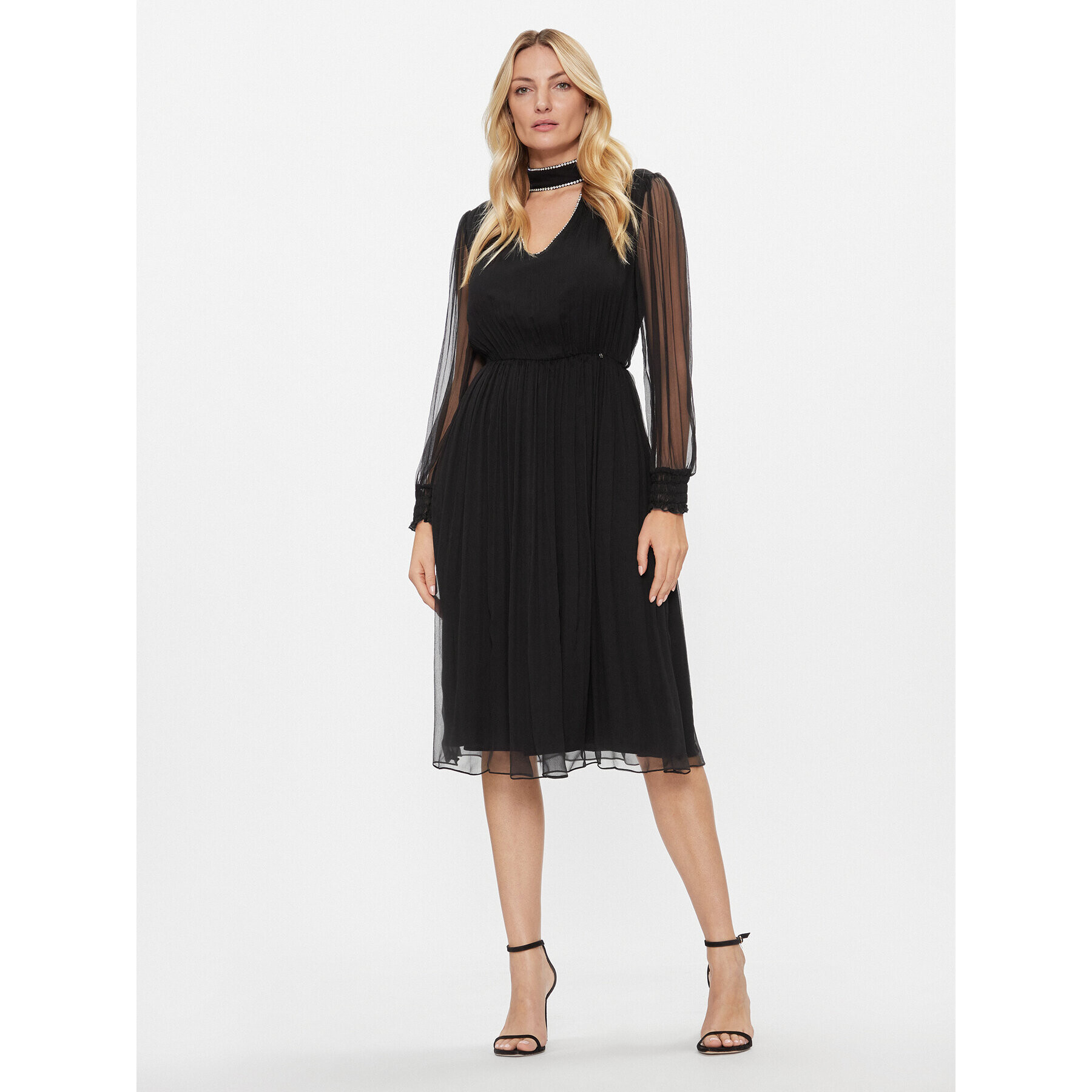 Nissa Rochie cocktail RC14354 Negru Regular Fit - Pled.ro