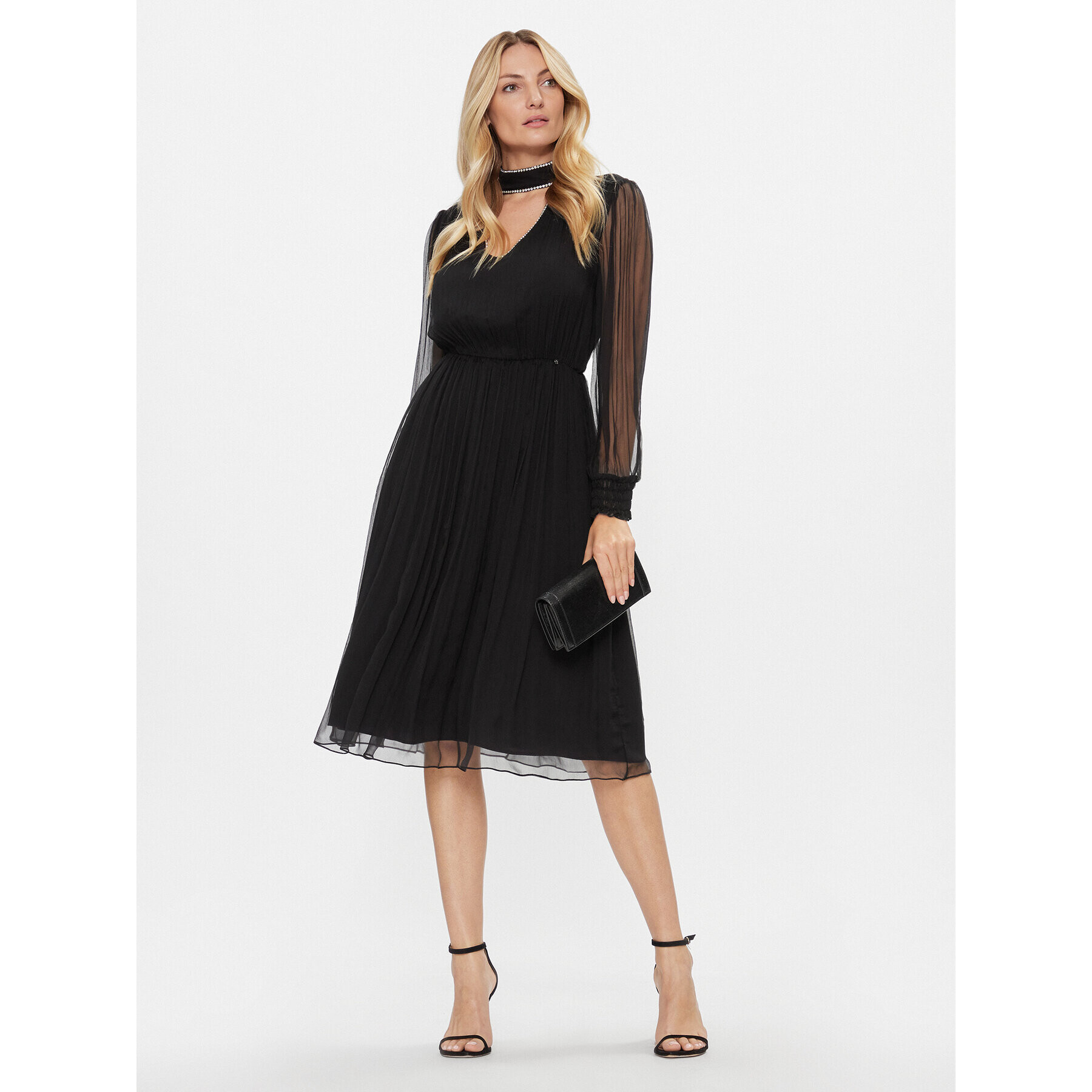 Nissa Rochie cocktail RC14354 Negru Regular Fit - Pled.ro