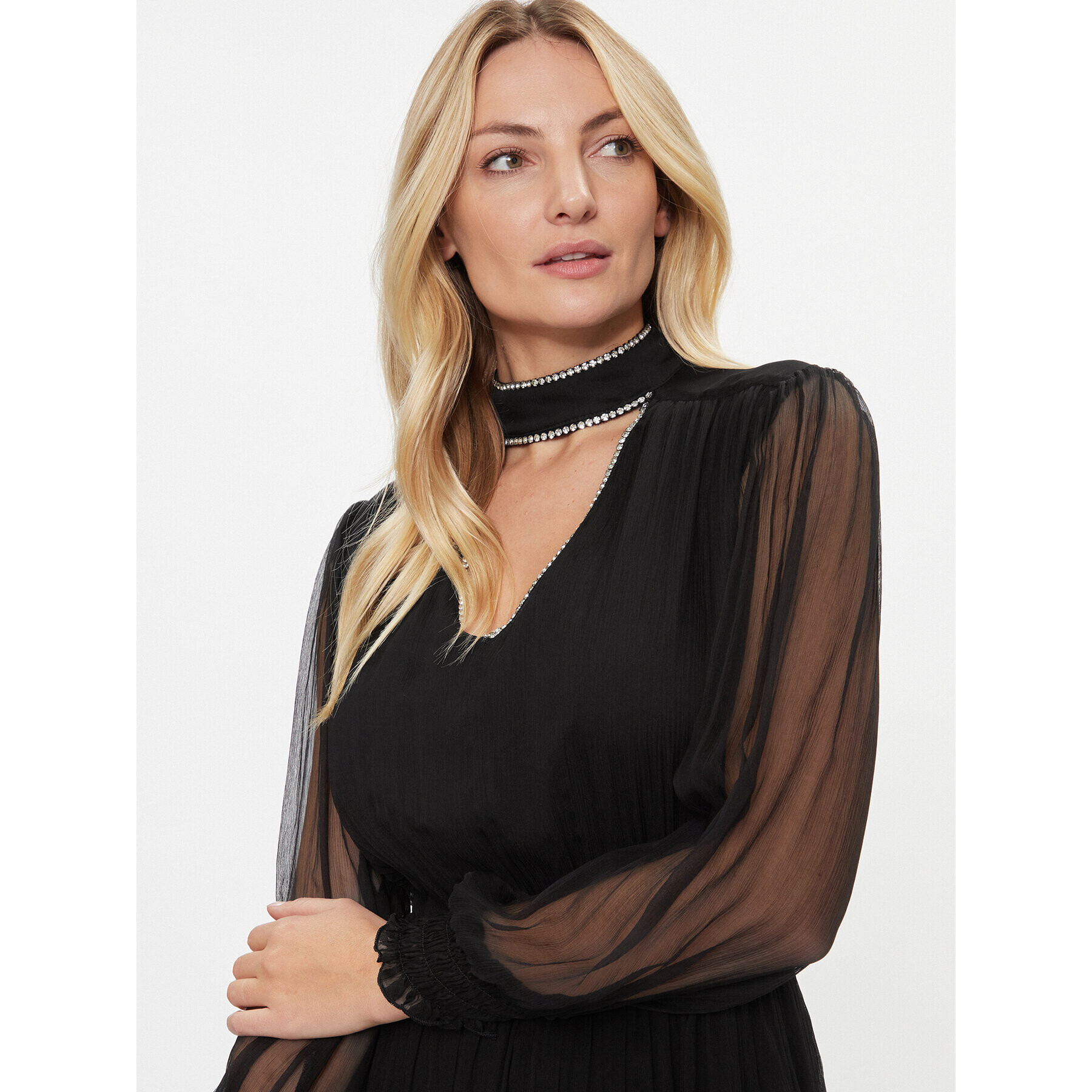 Nissa Rochie cocktail RC14354 Negru Regular Fit - Pled.ro