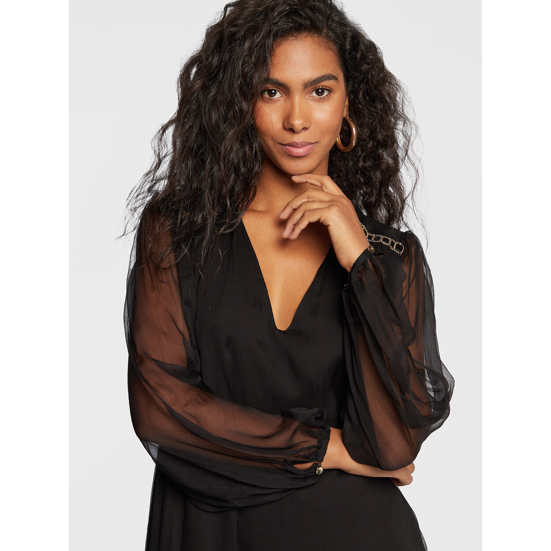 Nissa Rochie cocktail RS13461 Negru Regular Fit - Pled.ro