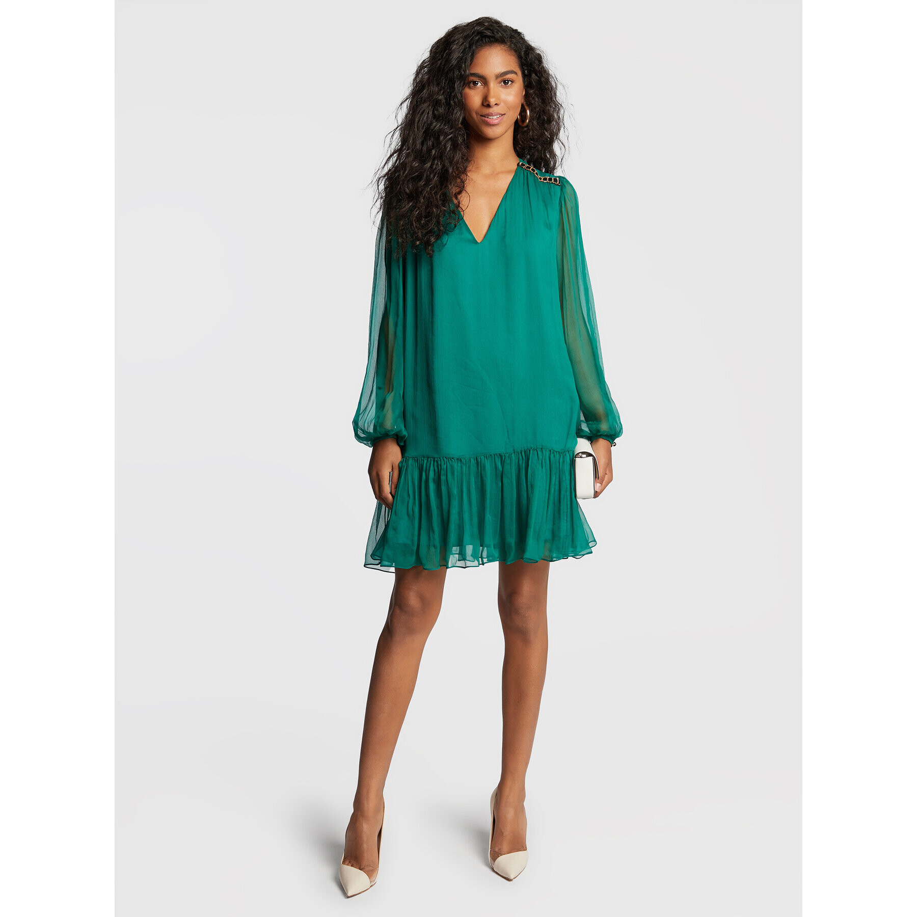 Nissa Rochie cocktail RS13461 Verde Regular Fit - Pled.ro