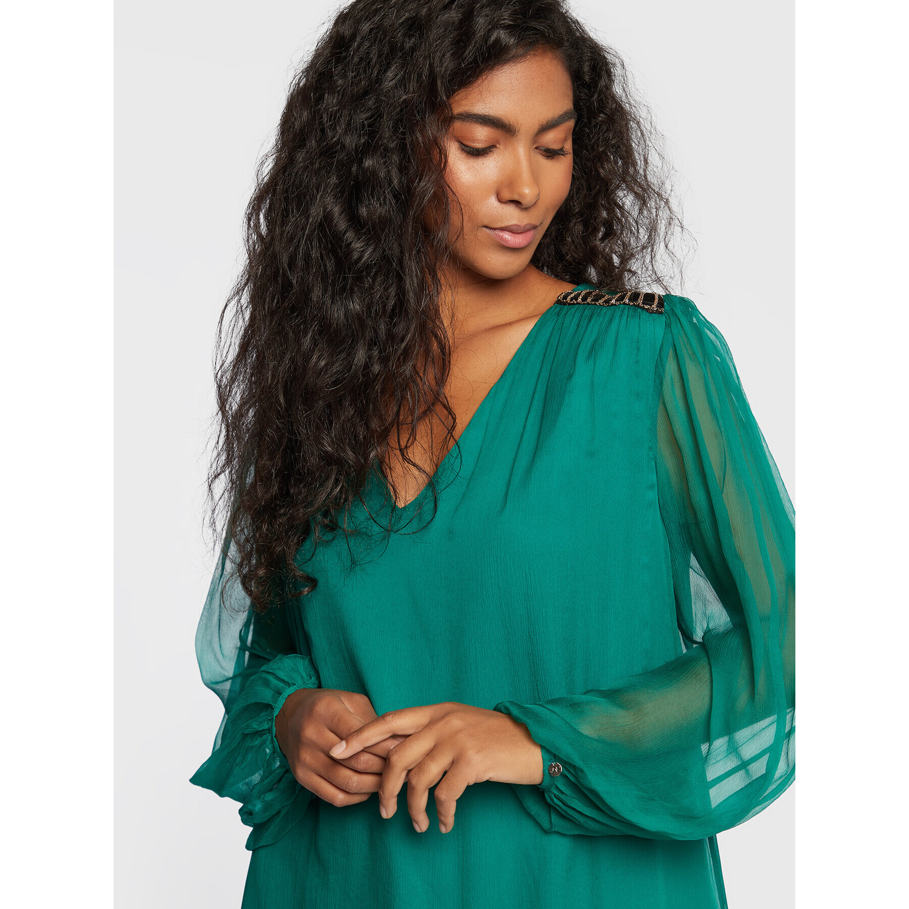 Nissa Rochie cocktail RS13461 Verde Regular Fit - Pled.ro