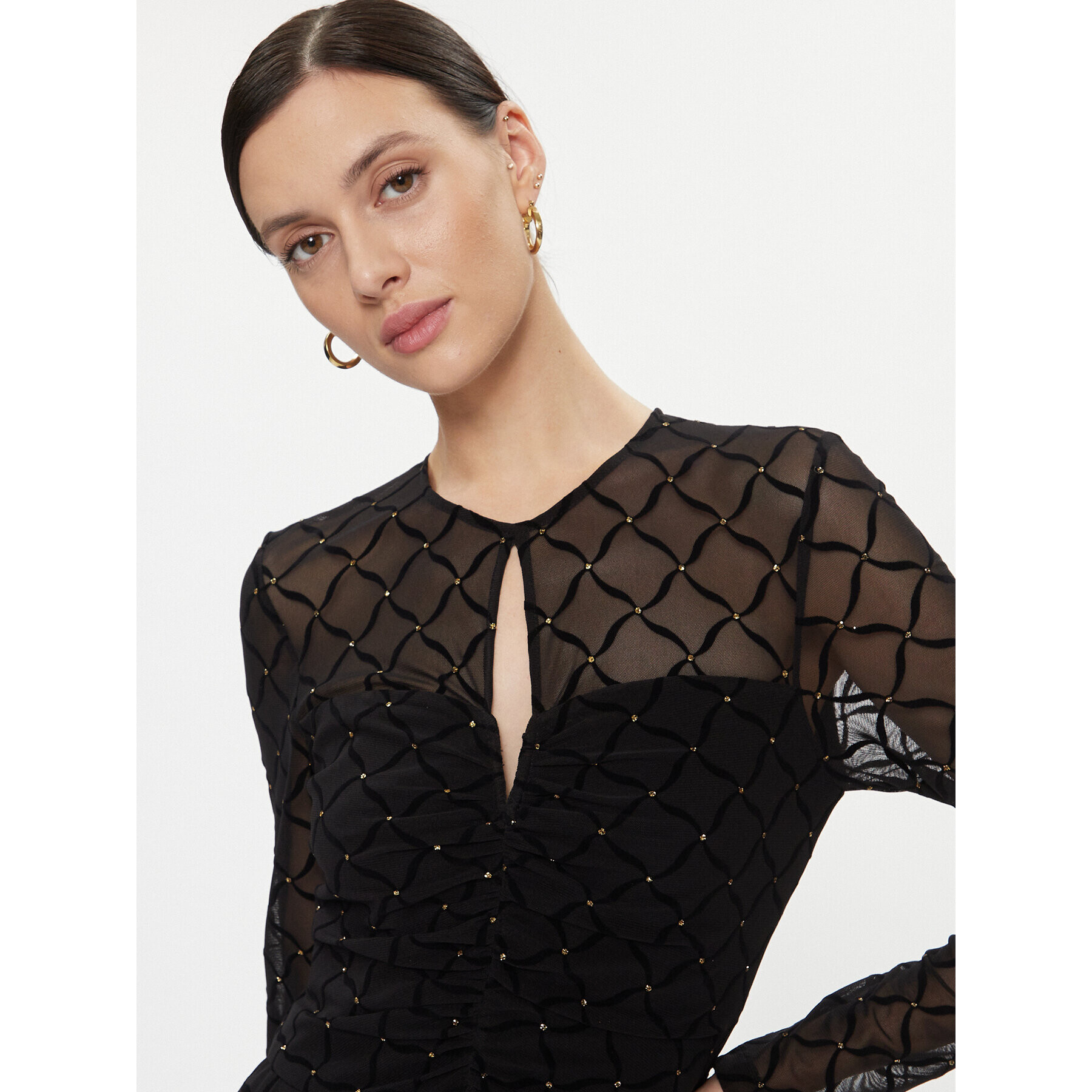 Nissa Rochie cocktail RS14360 Negru Slim Fit - Pled.ro