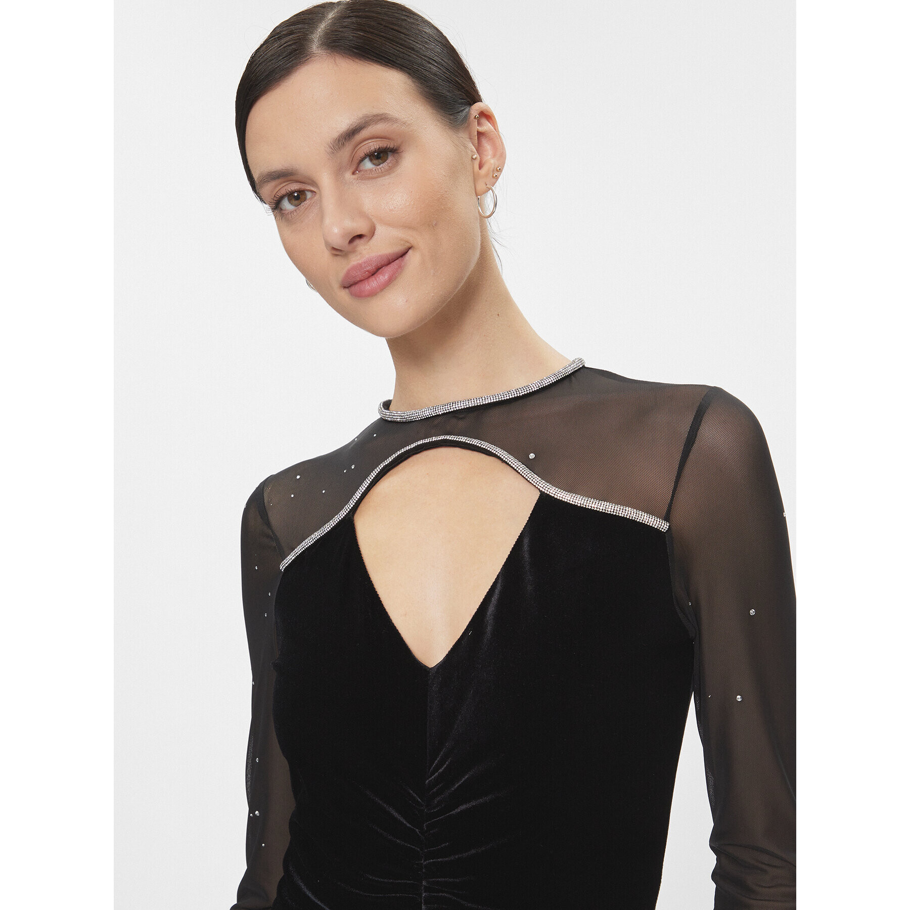 Nissa Rochie cocktail RS14361 Negru Slim Fit - Pled.ro