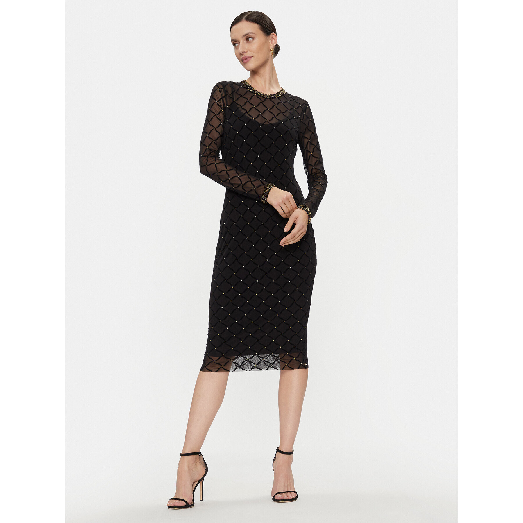 Nissa Rochie cocktail RS14530 Negru Slim Fit - Pled.ro