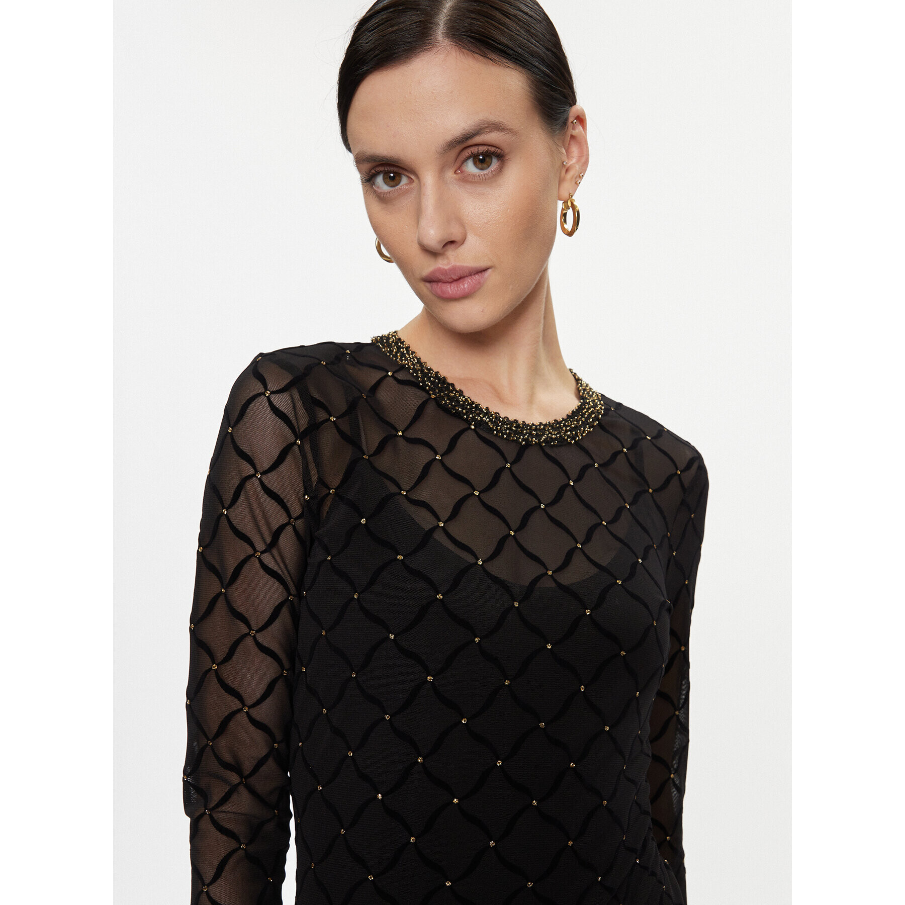 Nissa Rochie cocktail RS14530 Negru Slim Fit - Pled.ro