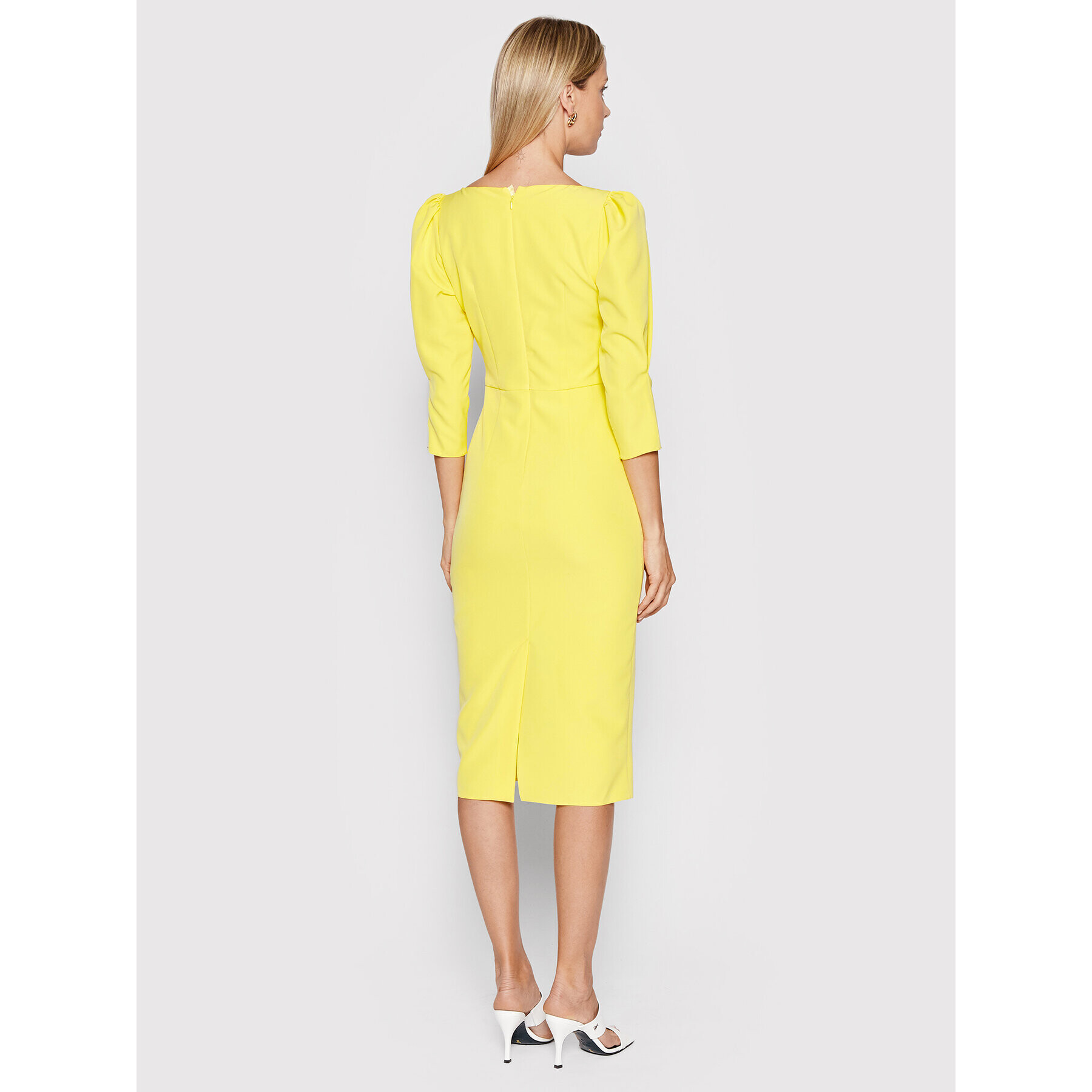 Nissa Rochie cocktail RZ12906 Galben Slim Fit - Pled.ro