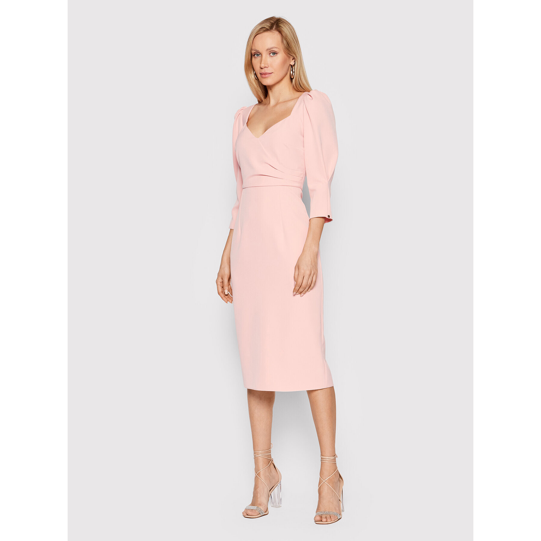 Nissa Rochie cocktail RZ12906 Roz Slim Fit - Pled.ro