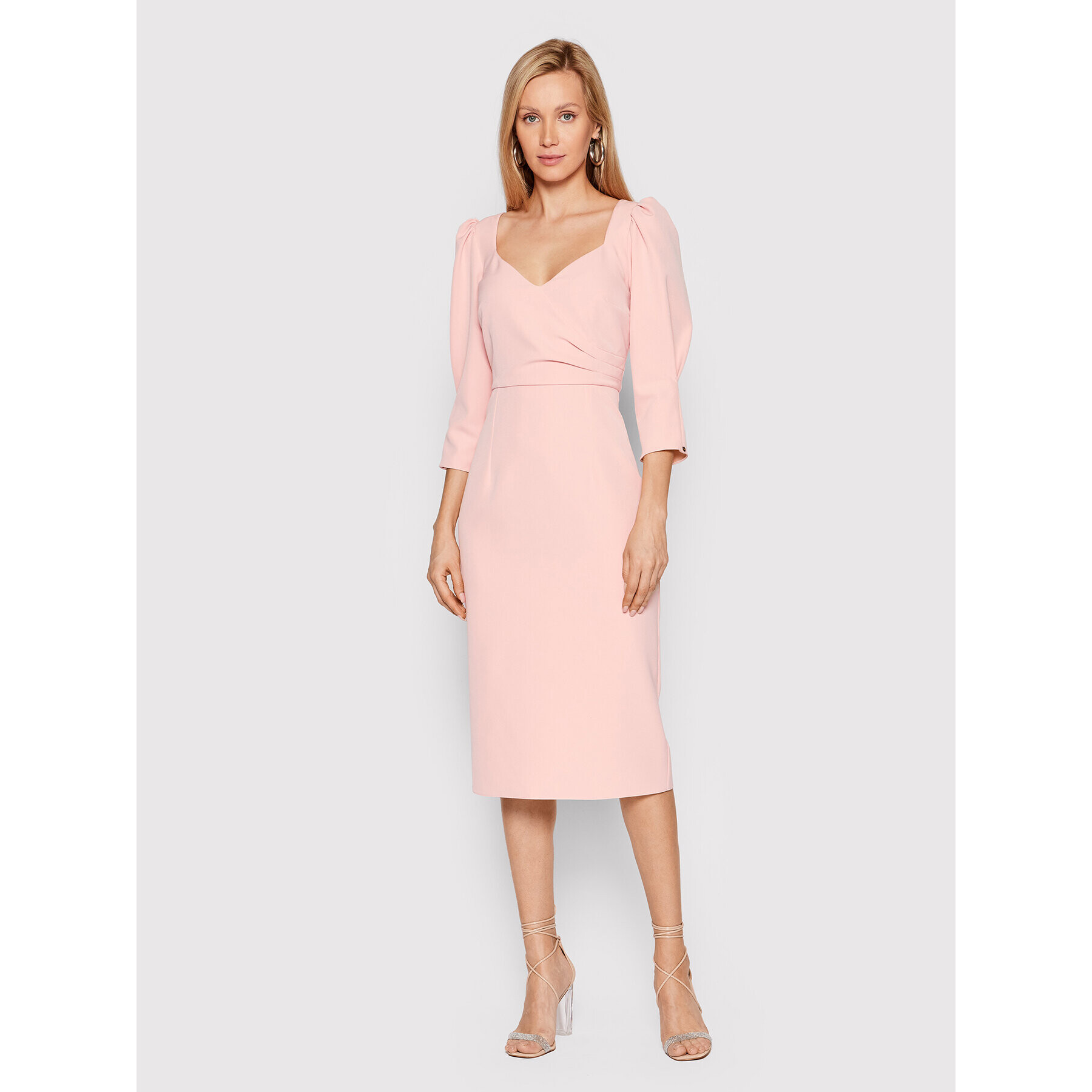 Nissa Rochie cocktail RZ12906 Roz Slim Fit - Pled.ro