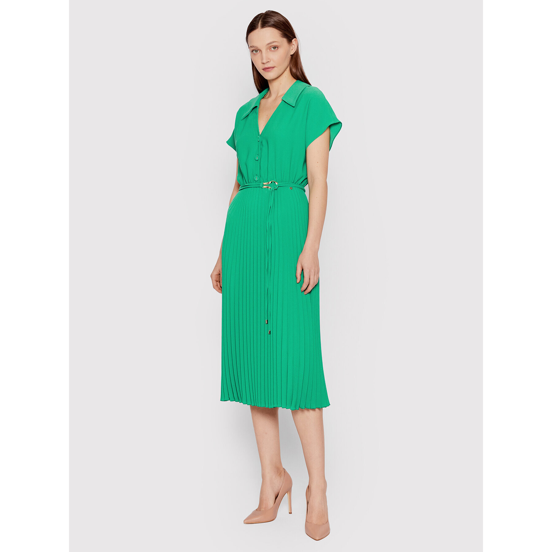 Nissa Rochie de zi RZ13059 Verde Regular Fit - Pled.ro