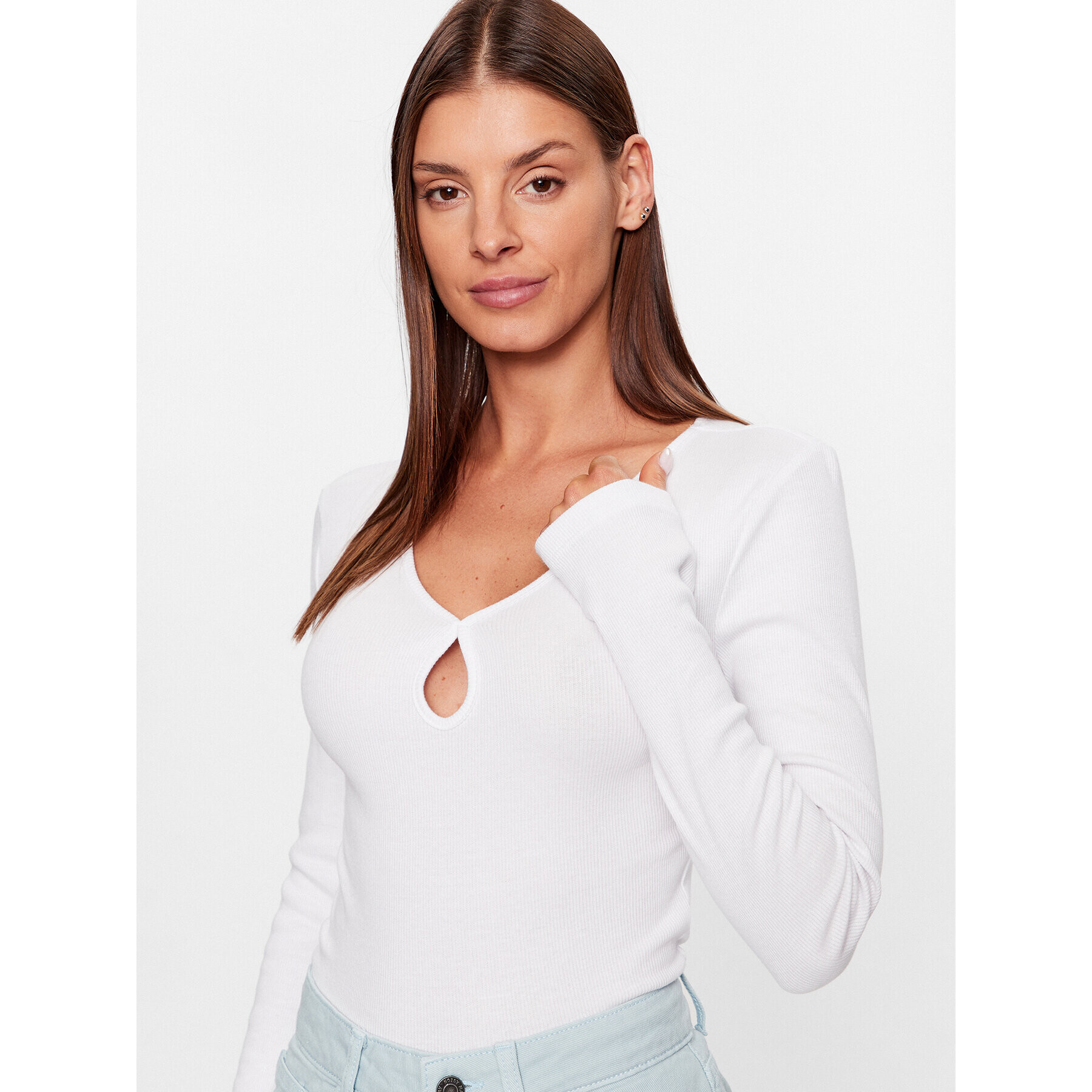 Noisy May Bluză Maya 27026248 Alb Slim Fit - Pled.ro