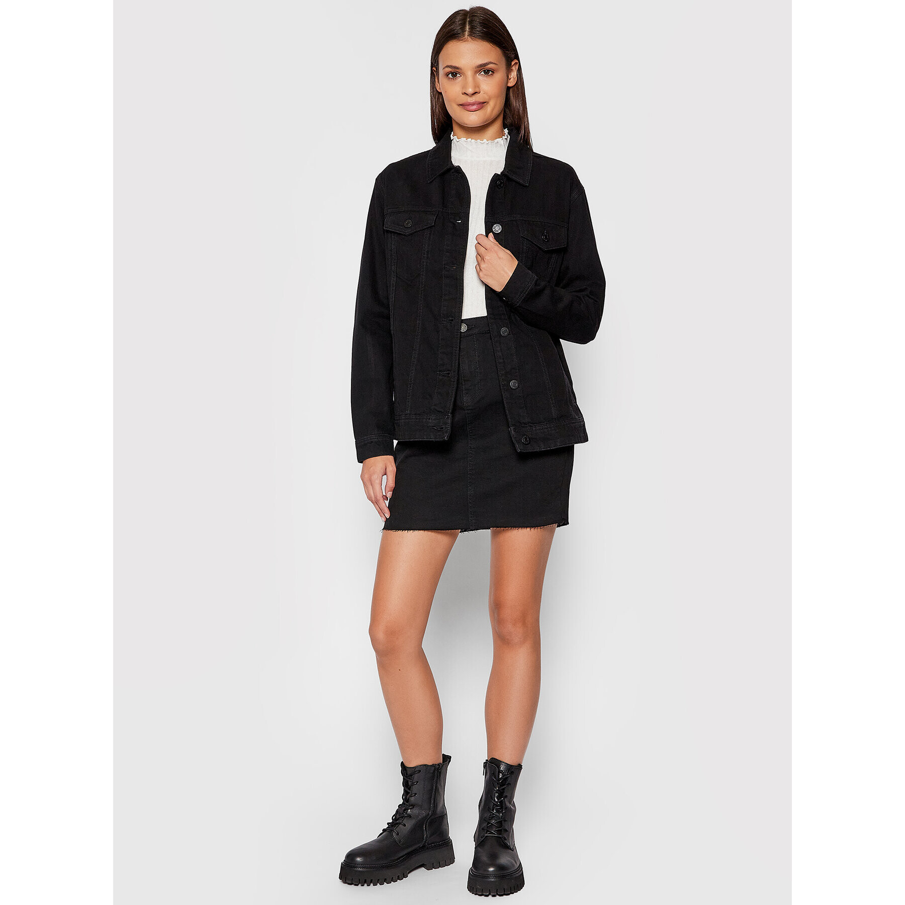 Noisy May Geacă de blugi Ole 27017869 Negru Relaxed Fit - Pled.ro