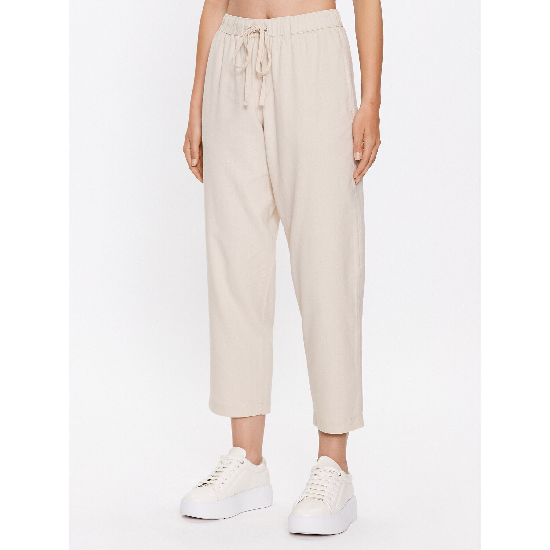 Noisy May Pantaloni din material Anne 27025002 Bej Slouchy Fit - Pled.ro