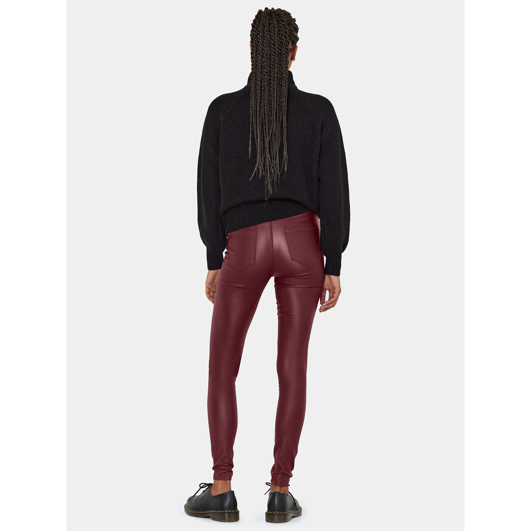 Noisy May Pantaloni din material Callie 27013113 Vișiniu Skinny Fit - Pled.ro