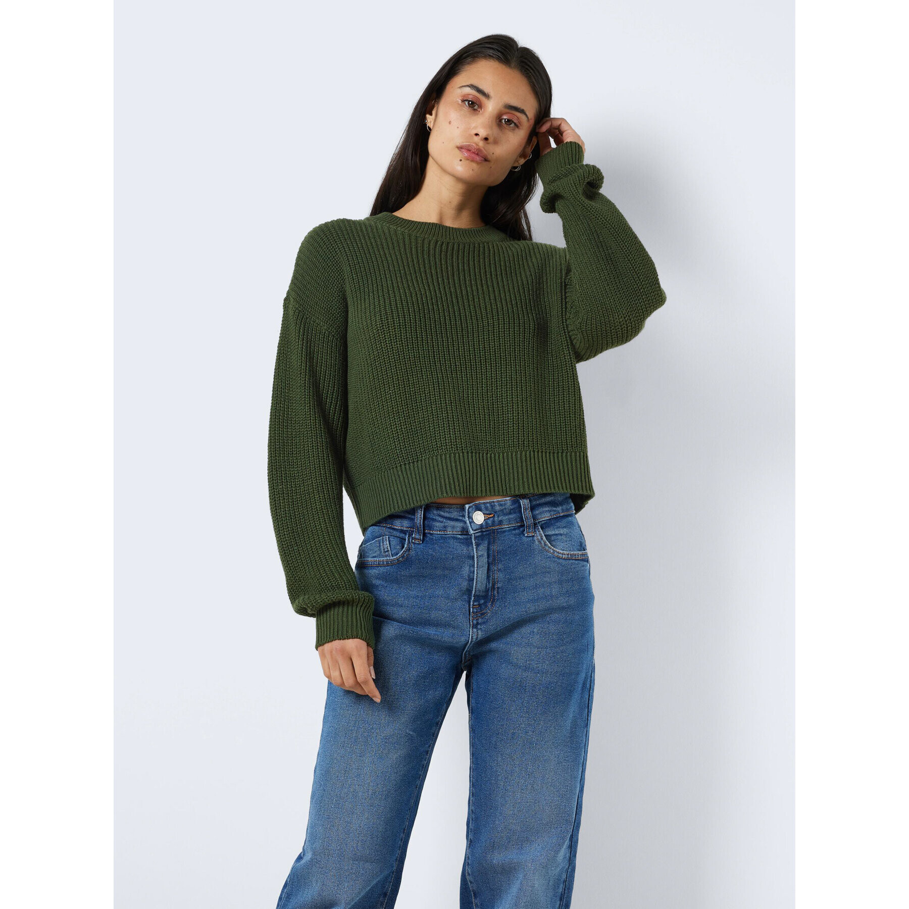 Noisy May Pulover Maysa 27021536 Verde Relaxed Fit - Pled.ro