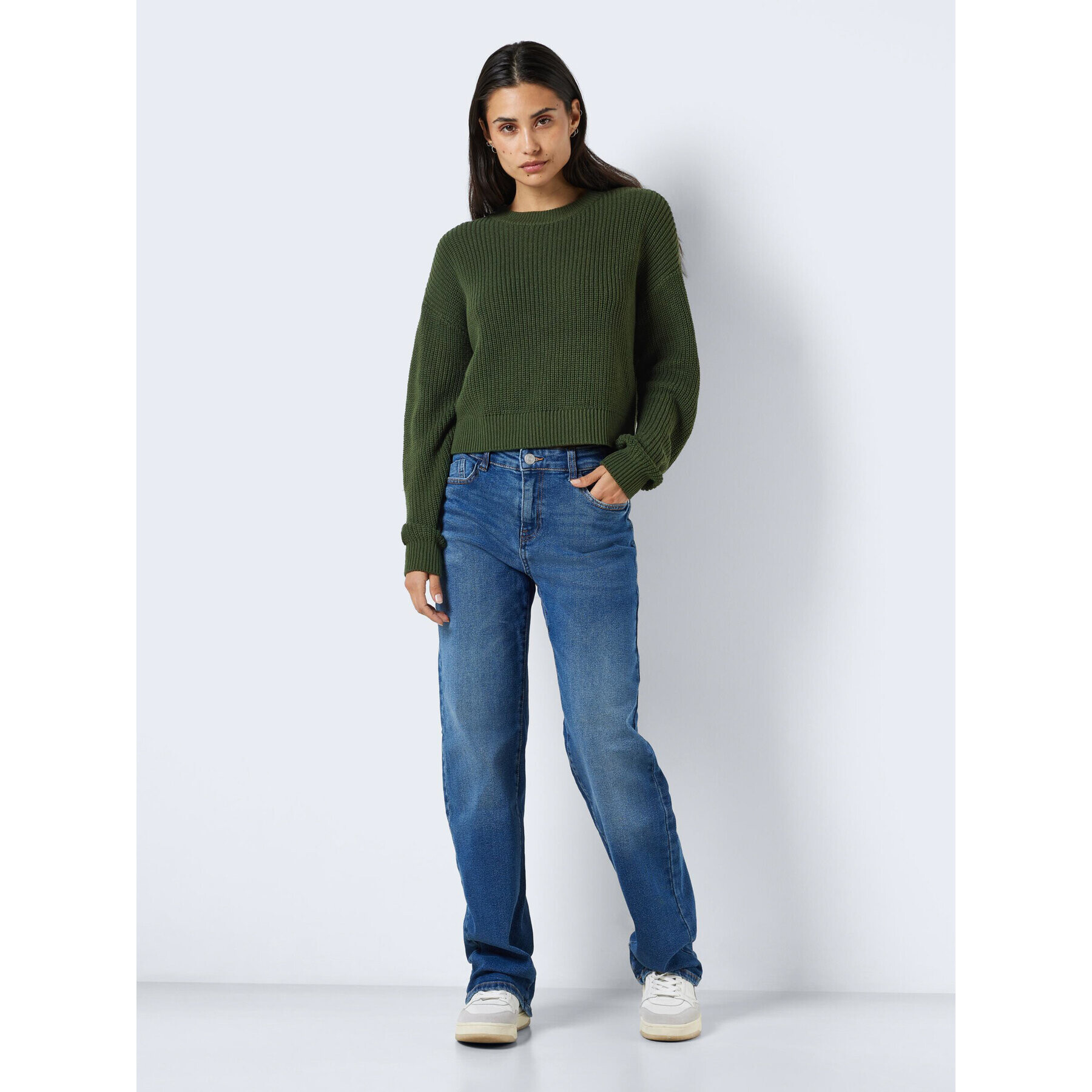 Noisy May Pulover Maysa 27021536 Verde Relaxed Fit - Pled.ro