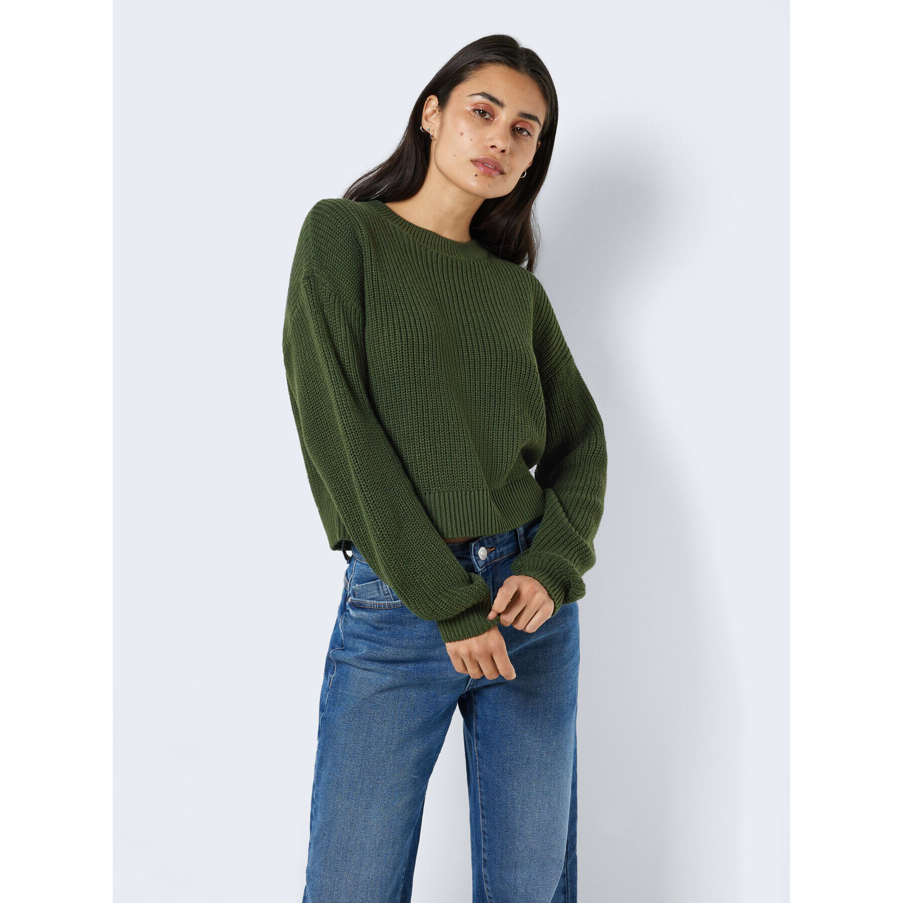 Noisy May Pulover Maysa 27021536 Verde Relaxed Fit - Pled.ro