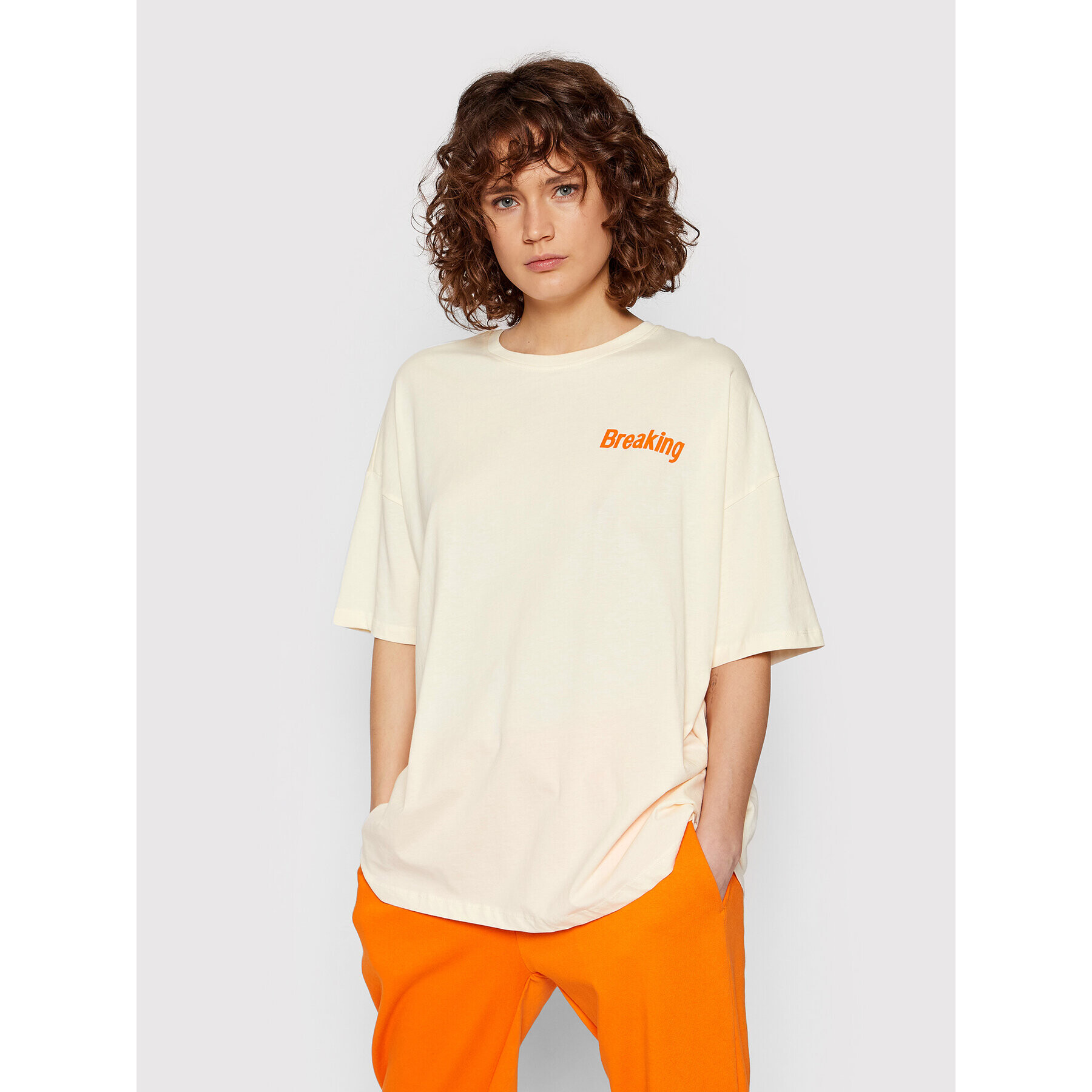 Noisy May Tricou Tessie 27020437 Bej Oversize - Pled.ro