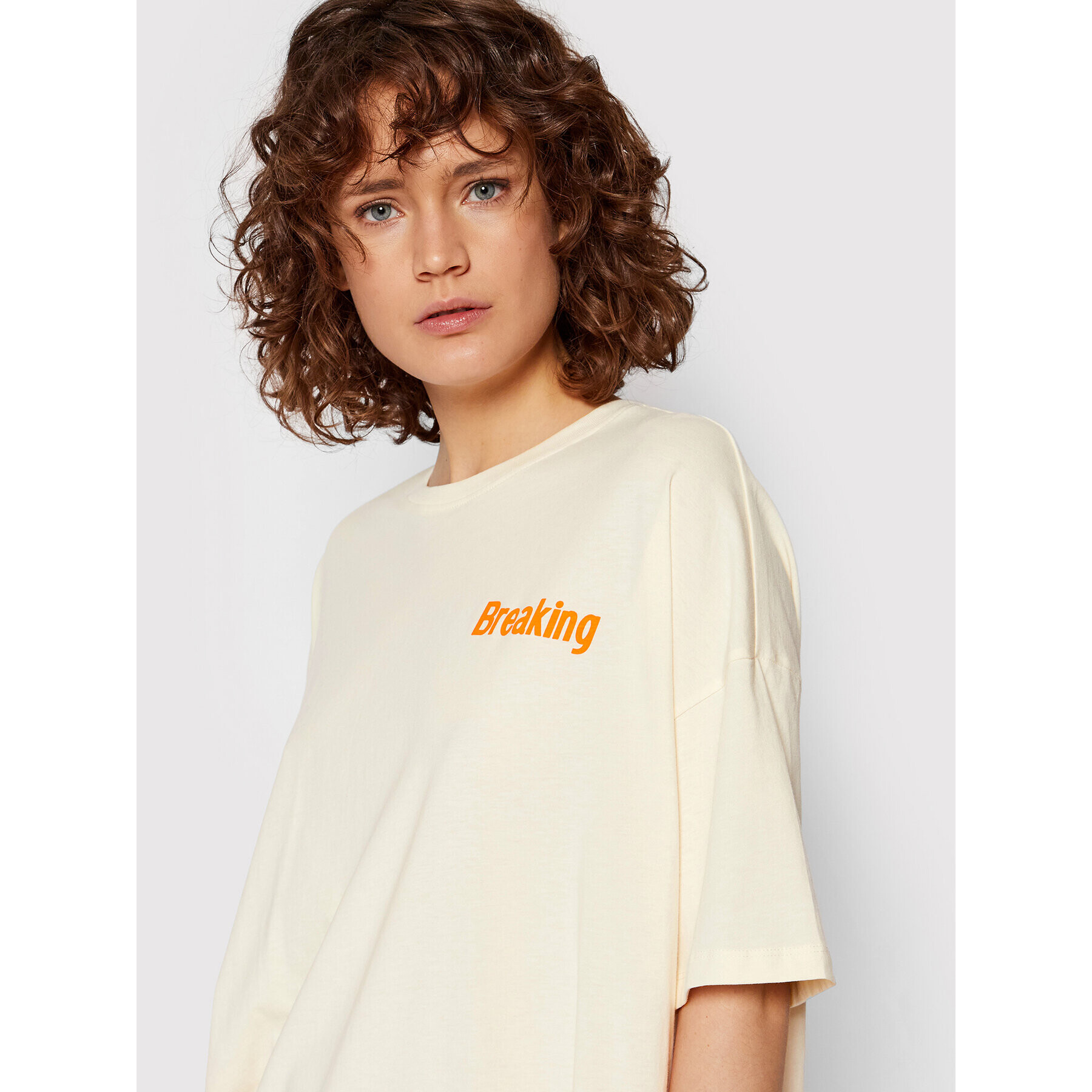 Noisy May Tricou Tessie 27020437 Bej Oversize - Pled.ro