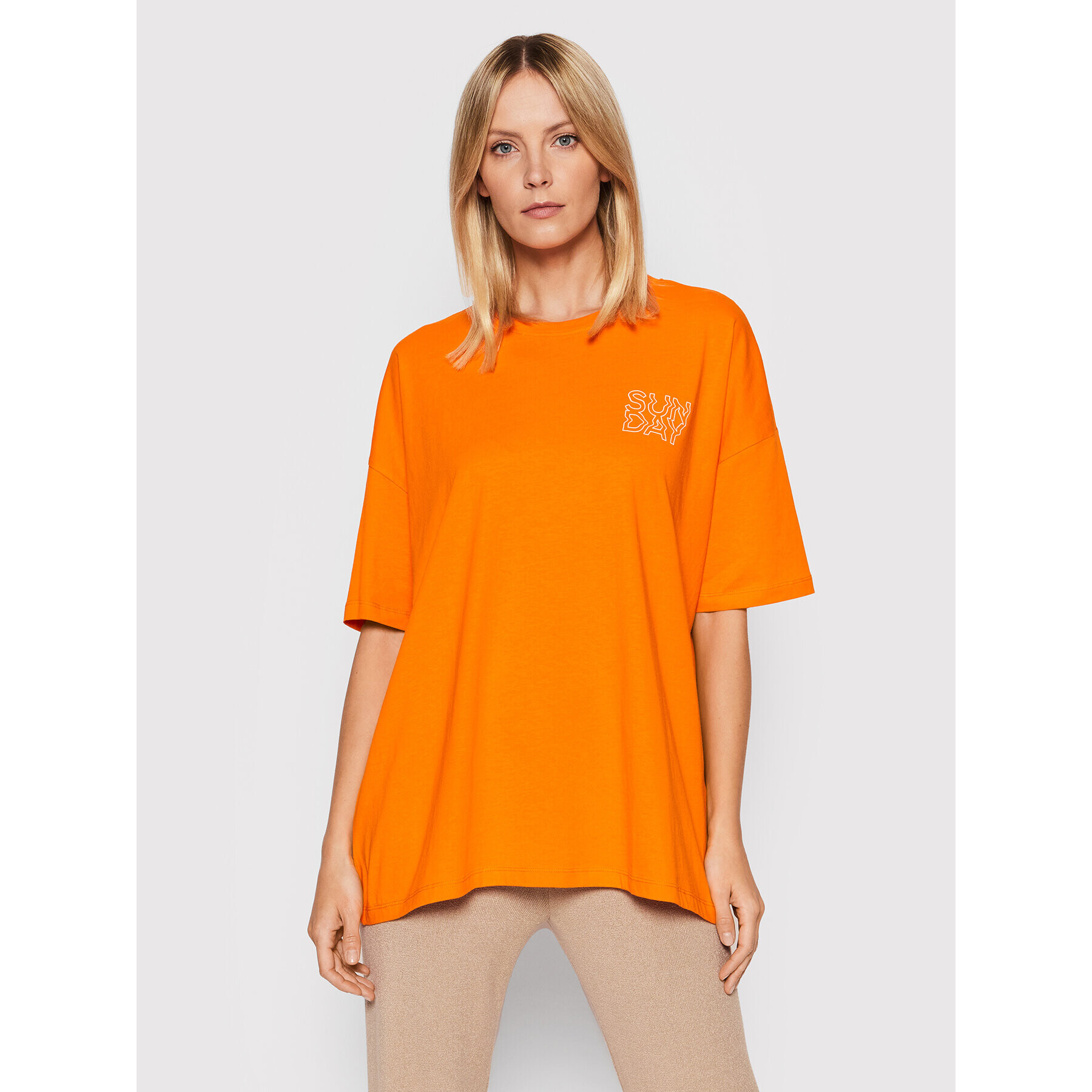 Noisy May Tricou Tessie 27020437 Portocaliu Oversize - Pled.ro