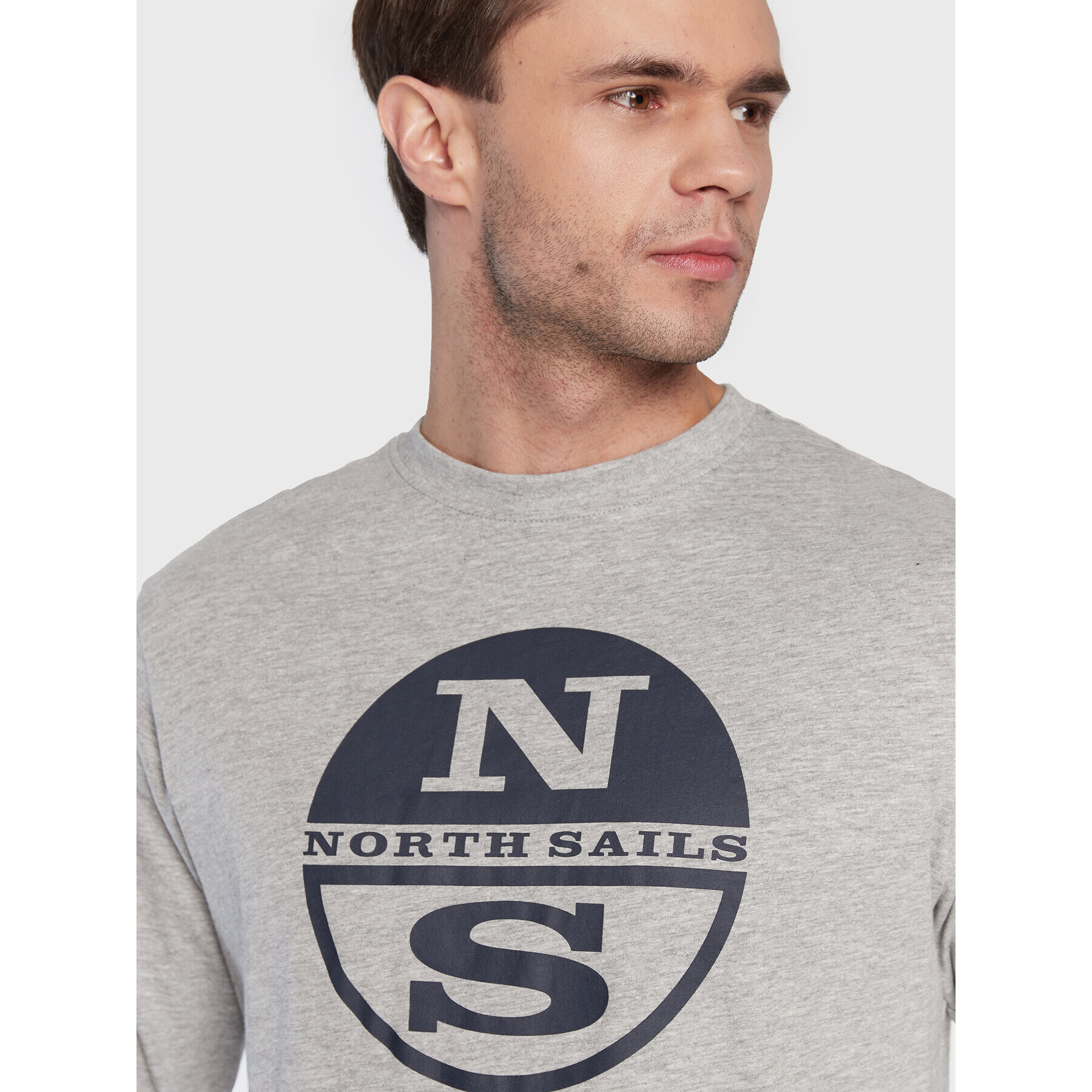 North Sails Longsleeve Graphic 692816 Gri Regular Fit - Pled.ro