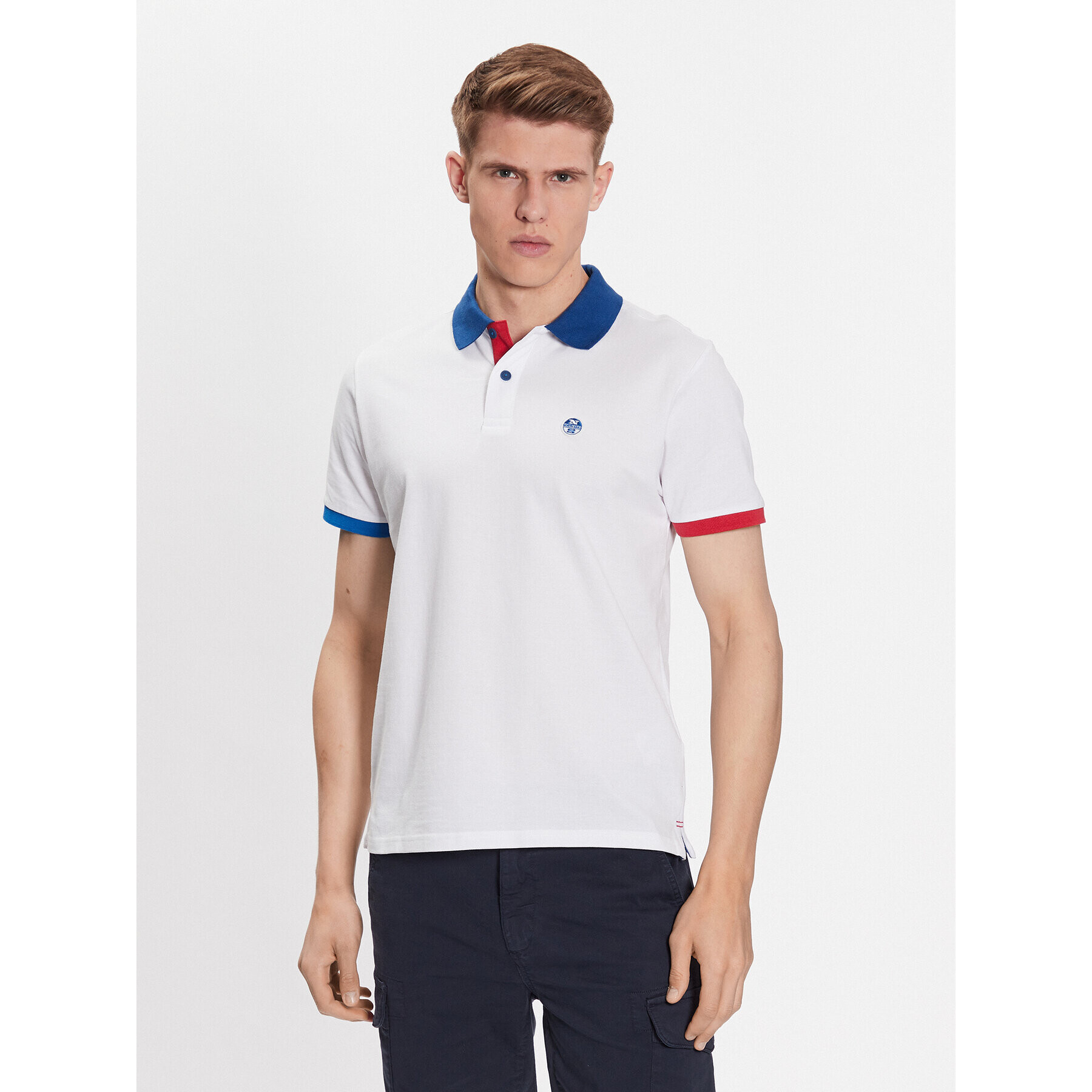 North Sails Tricou polo 692398 Alb Regular Fit - Pled.ro