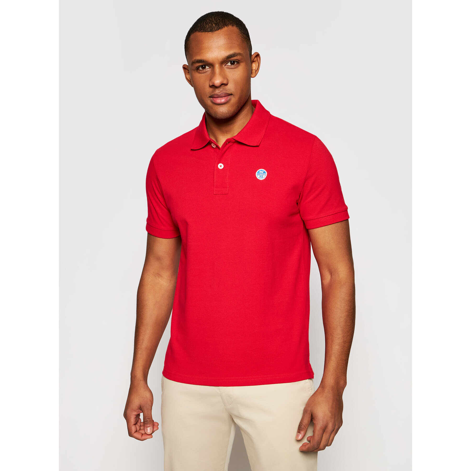 North Sails Tricou polo W/Logo 692240 0230 Roșu Regular Fit - Pled.ro