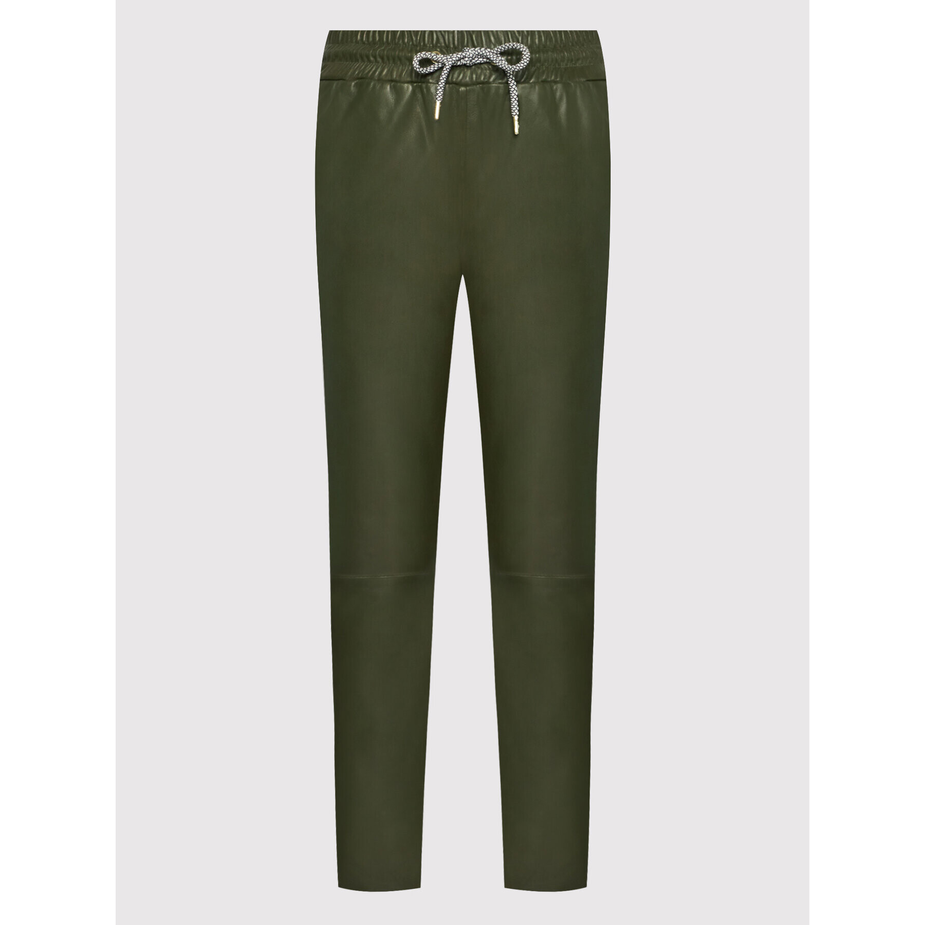 Notes Du Nord Pandaloni de piele Tazz 12504 Verde Relaxed Fit - Pled.ro