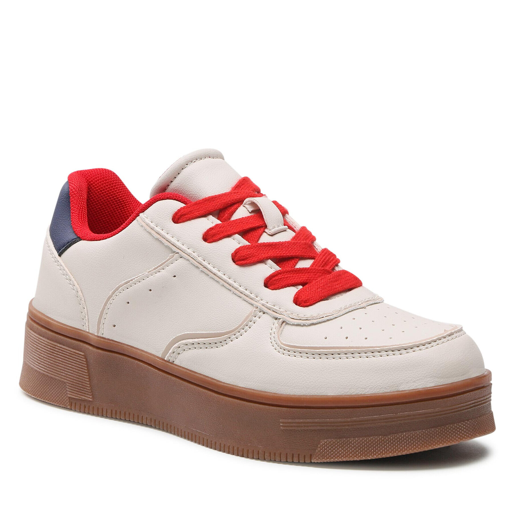 Nylon Red Sneakers WAG1152105A-01 Bej - Pled.ro