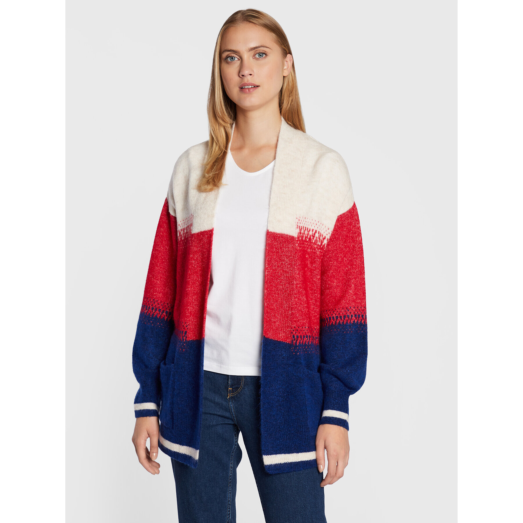 Olsen Cardigan Cora 11003783 Colorat Relaxed Fit - Pled.ro