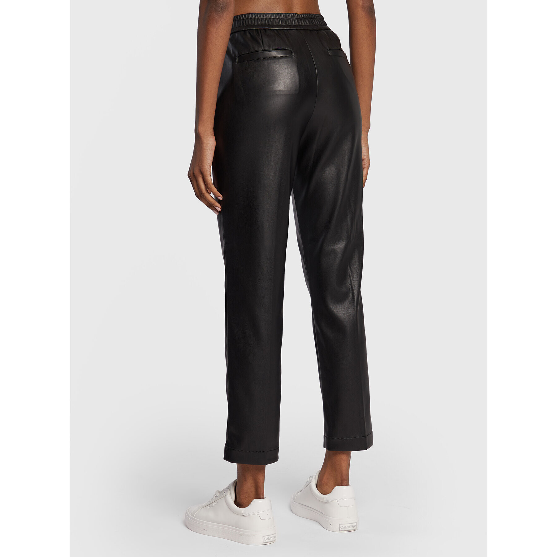 Olsen Pantaloni din imitație de piele Lisa 14002019 Negru Straight Fit - Pled.ro