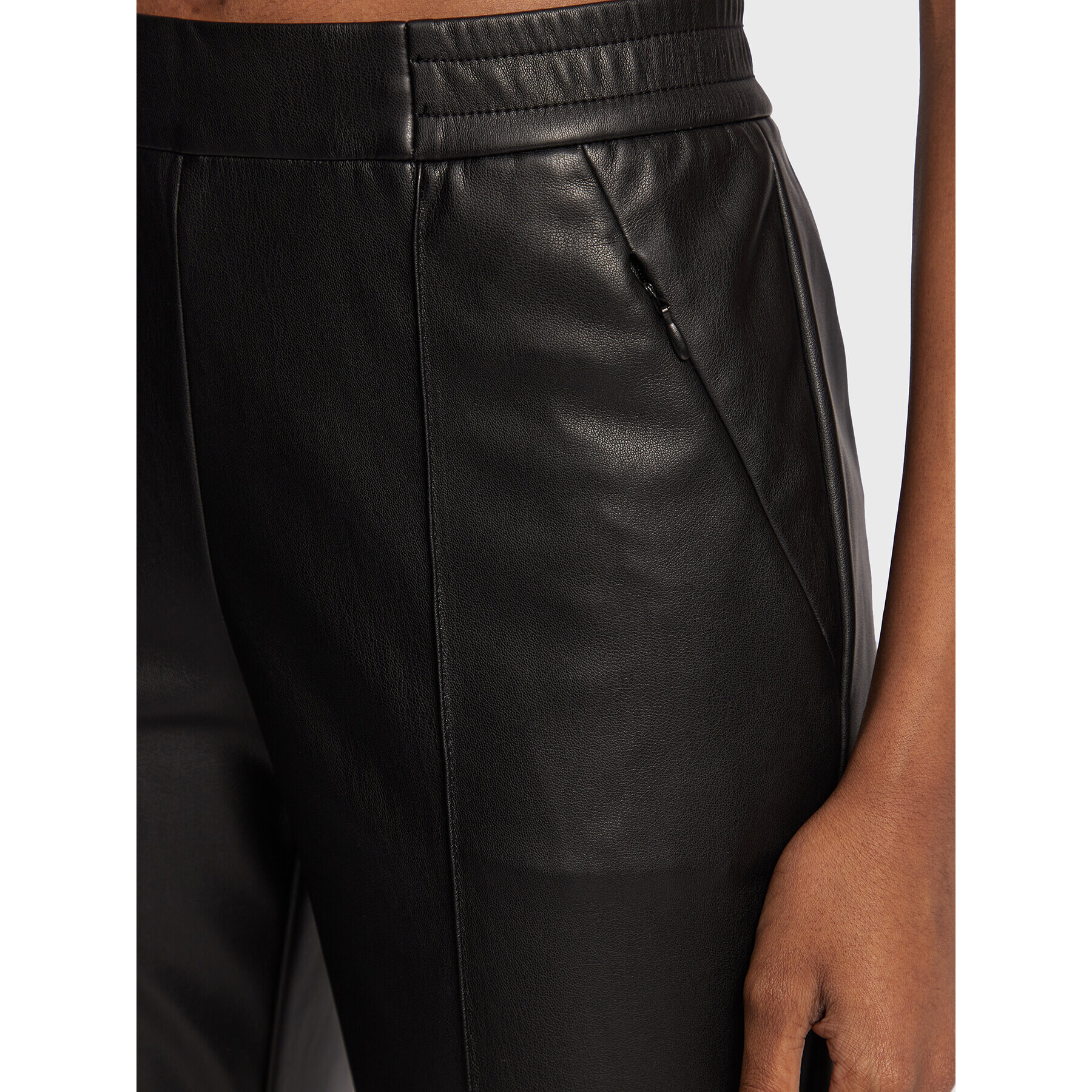 Olsen Pantaloni din imitație de piele Lisa 14002019 Negru Straight Fit - Pled.ro