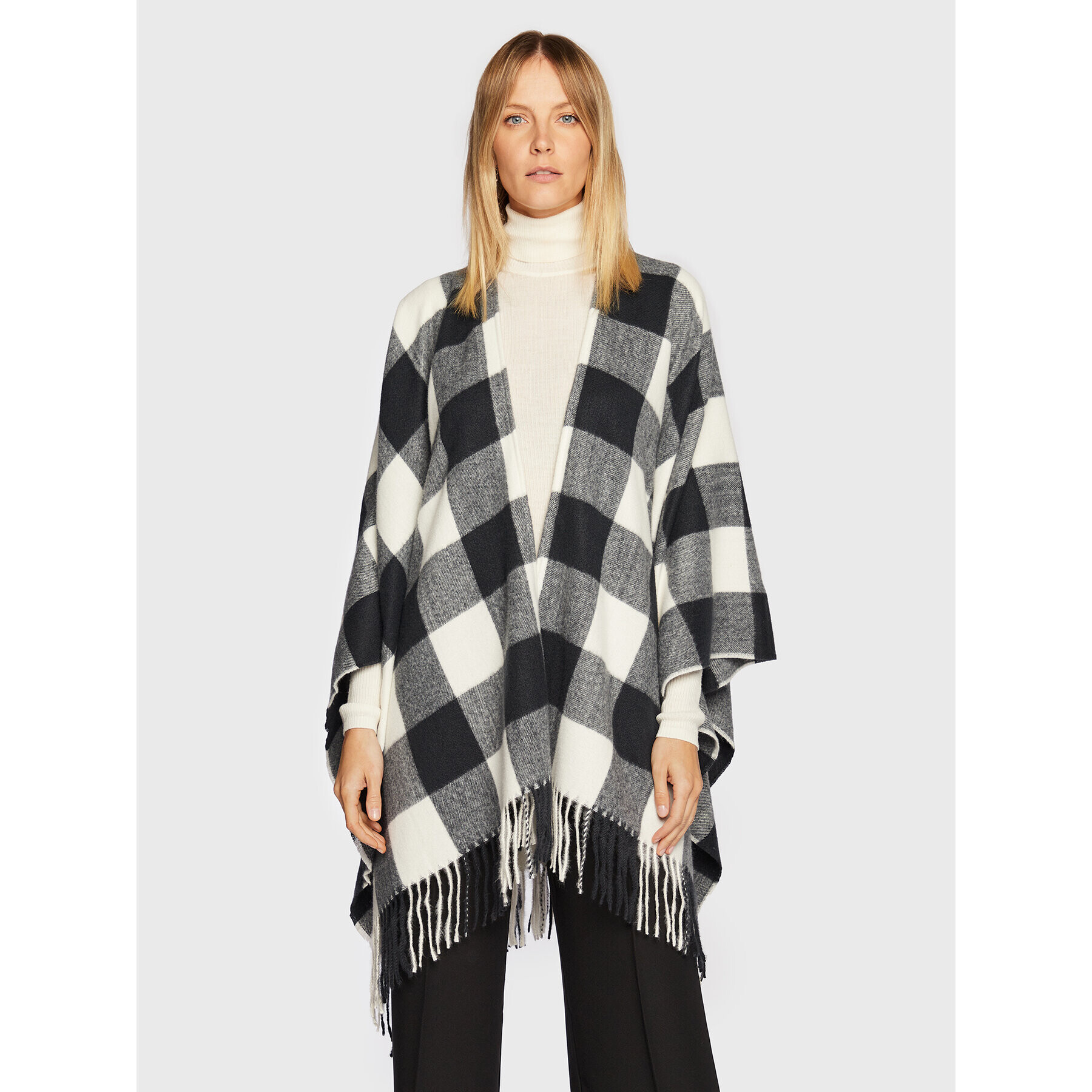 Olsen Poncho Global Traveller 18001791 Negru Relaxed Fit - Pled.ro